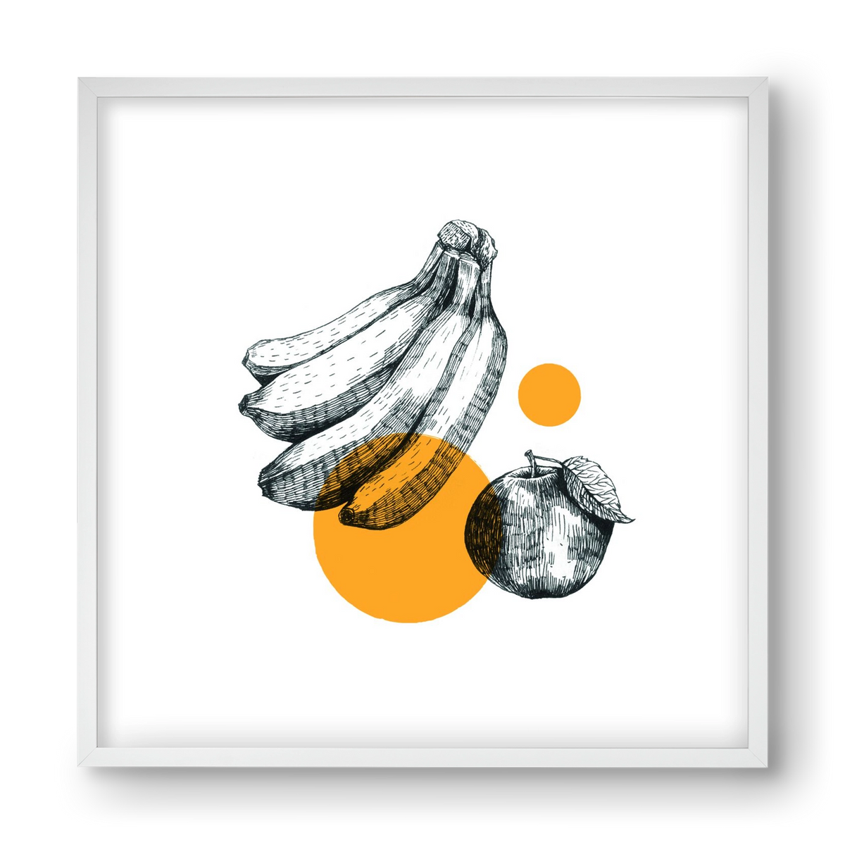 Fruits , 40x40 cm (40x40 cm), Fehér keret