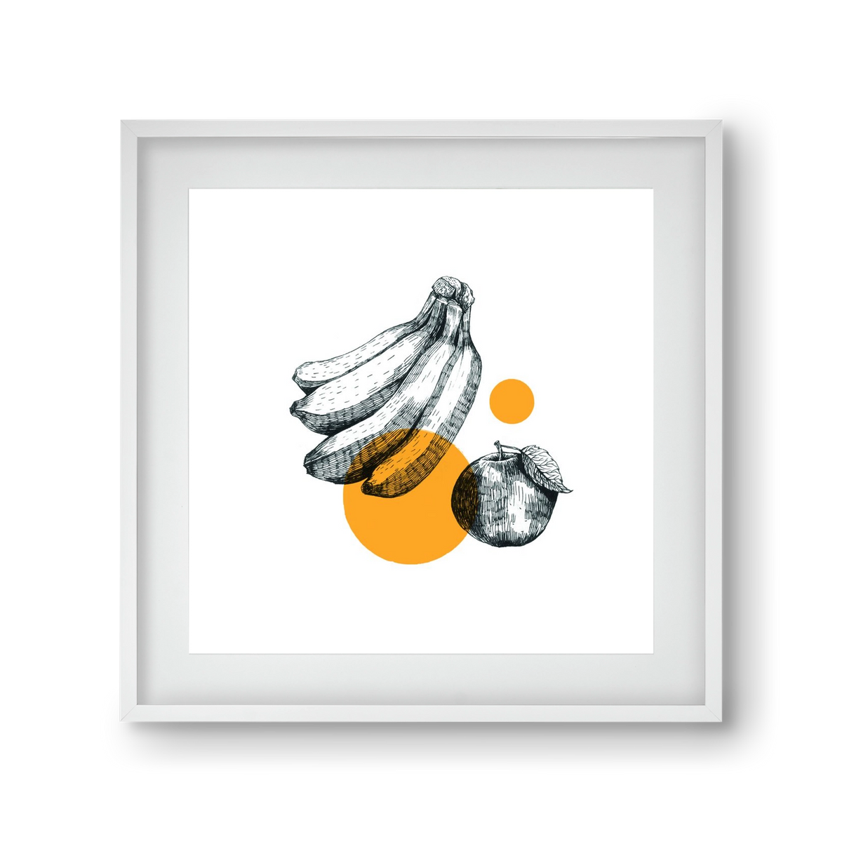 Fruits , 30x30 cm (20x20 cm), Fehér keret, paszpartuval