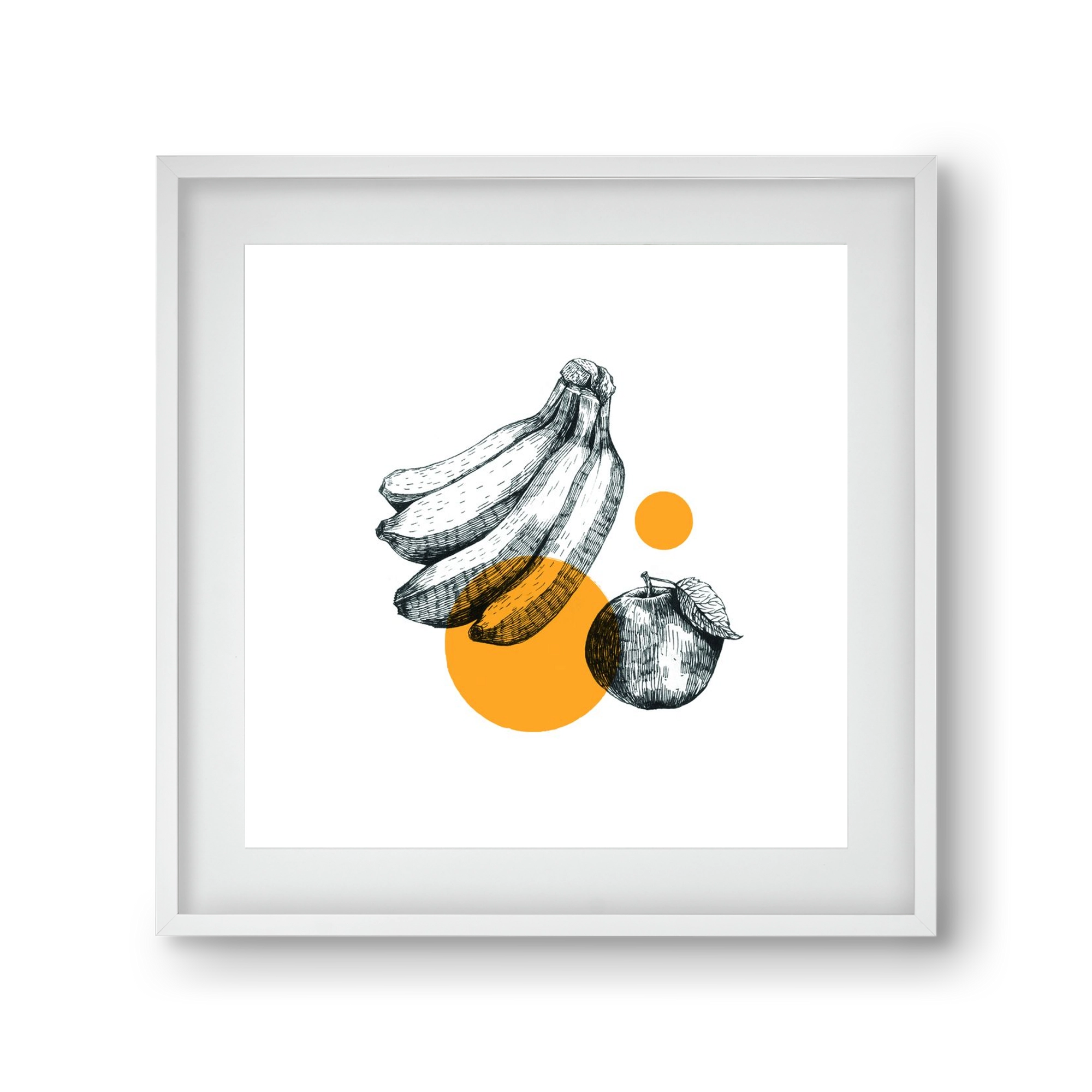 Fruits , 30x30 cm (20x20 cm), Fehér keret, paszpartuval