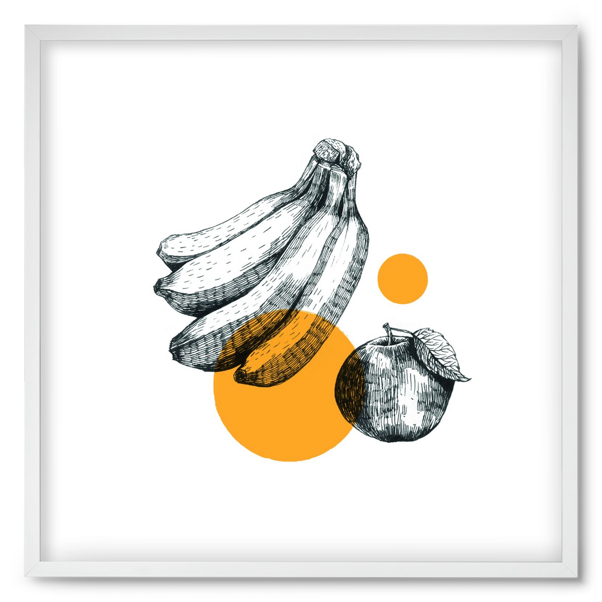 Fruits , 50x50 cm (50x50 cm), Fehér keret