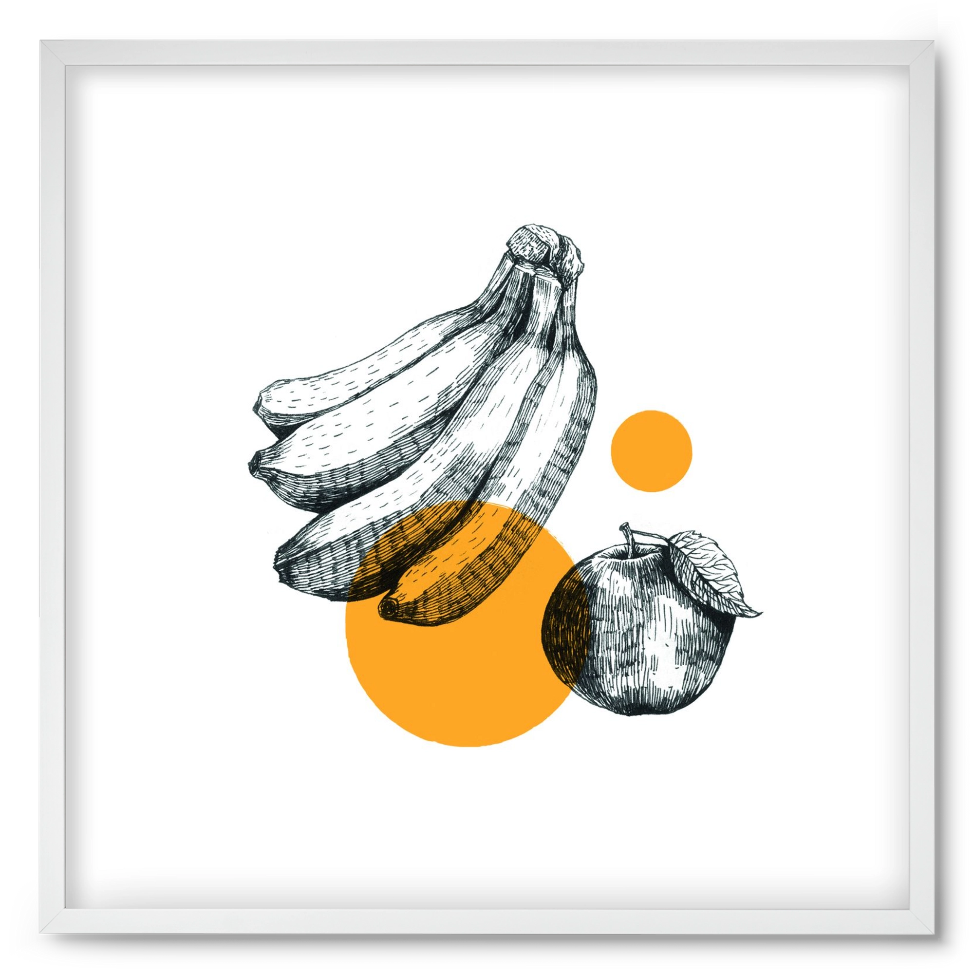 Fruits , 50x50 cm (50x50 cm), Fehér keret