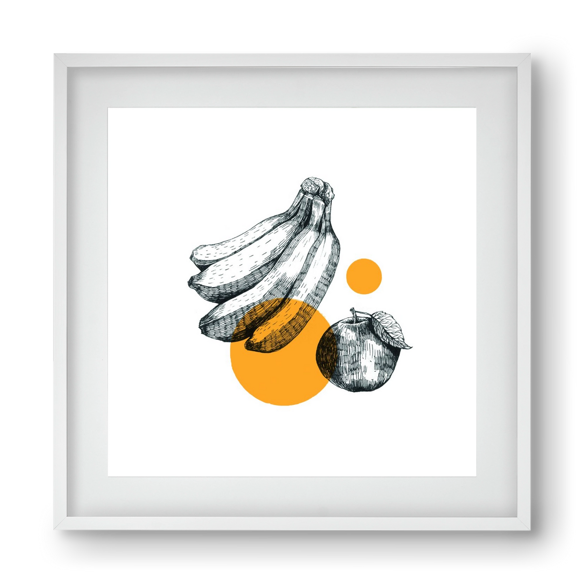 Fruits , 40x40 cm (30x30 cm), Fehér keret, paszpartuval