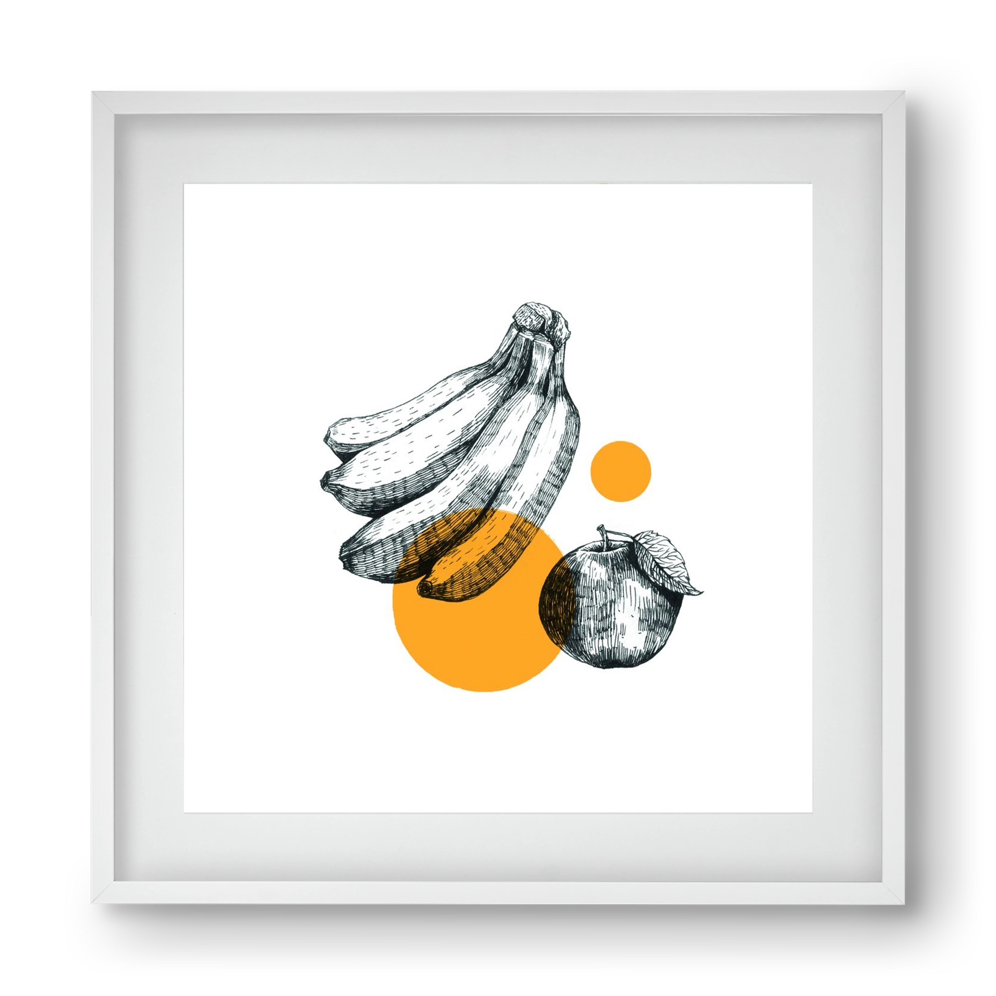 Fruits , 40x40 cm (30x30 cm), Fehér keret, paszpartuval