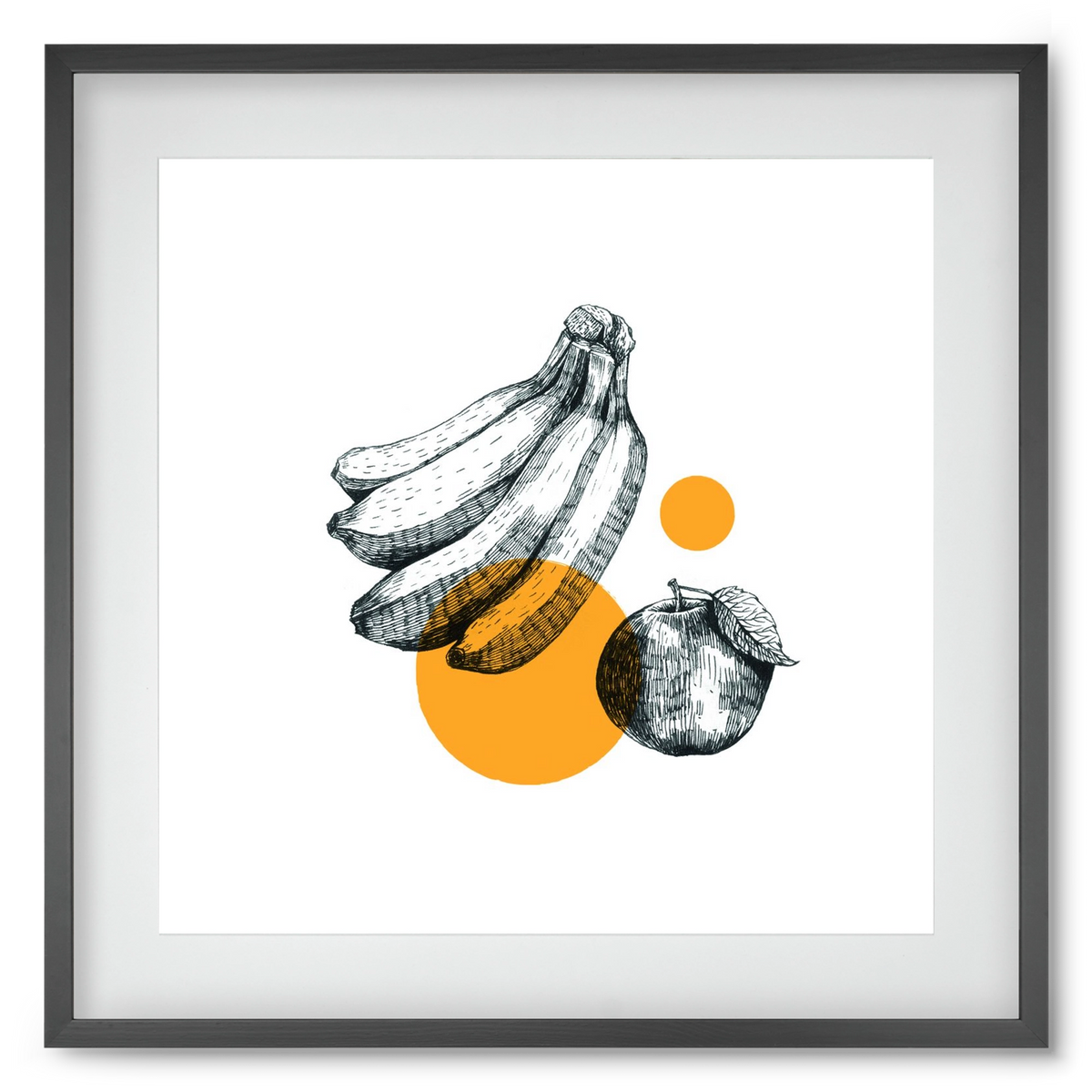 Fruits , 50x50 cm (40x40 cm), Fekete keret, paszpartuval