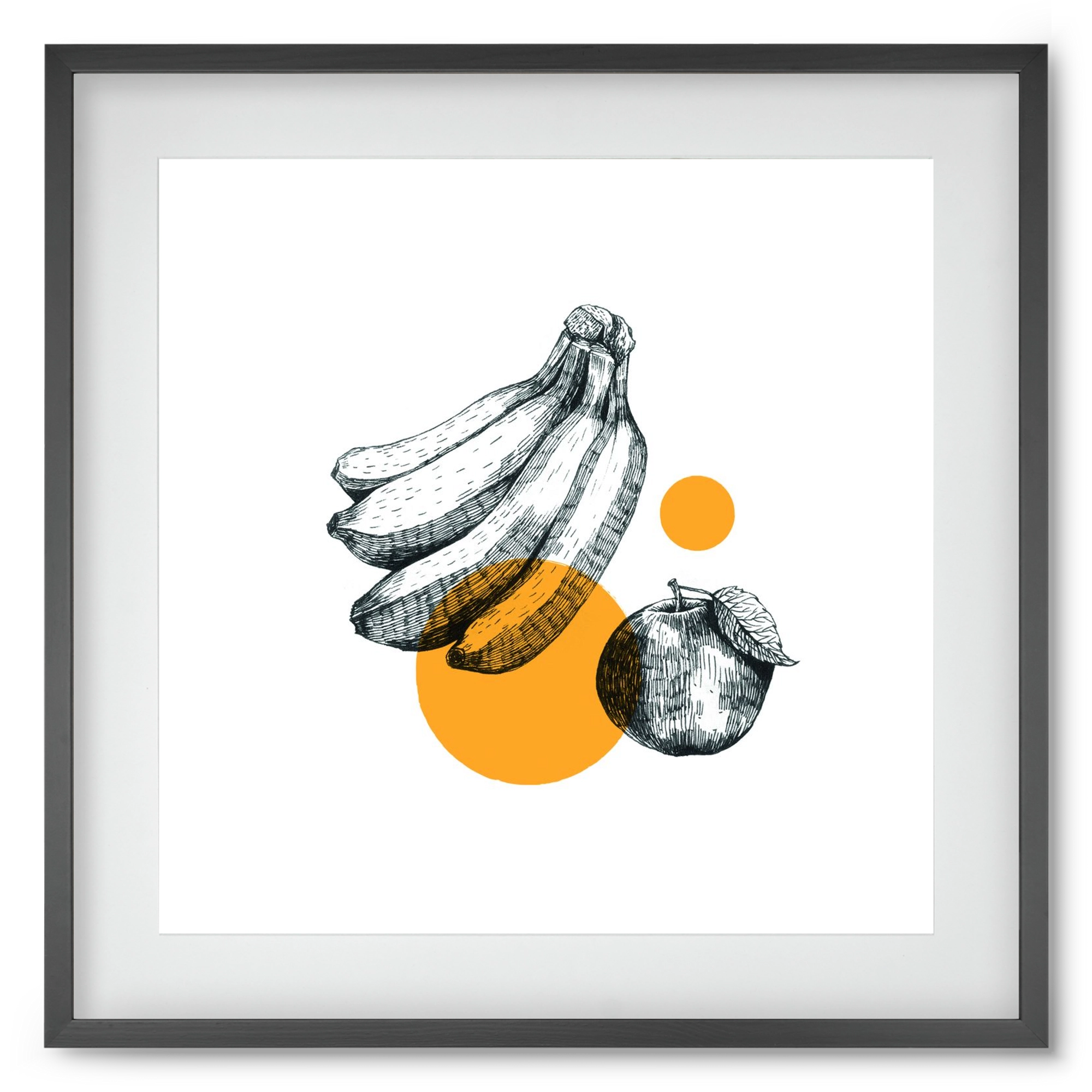 Fruits , 50x50 cm (40x40 cm), Fekete keret, paszpartuval