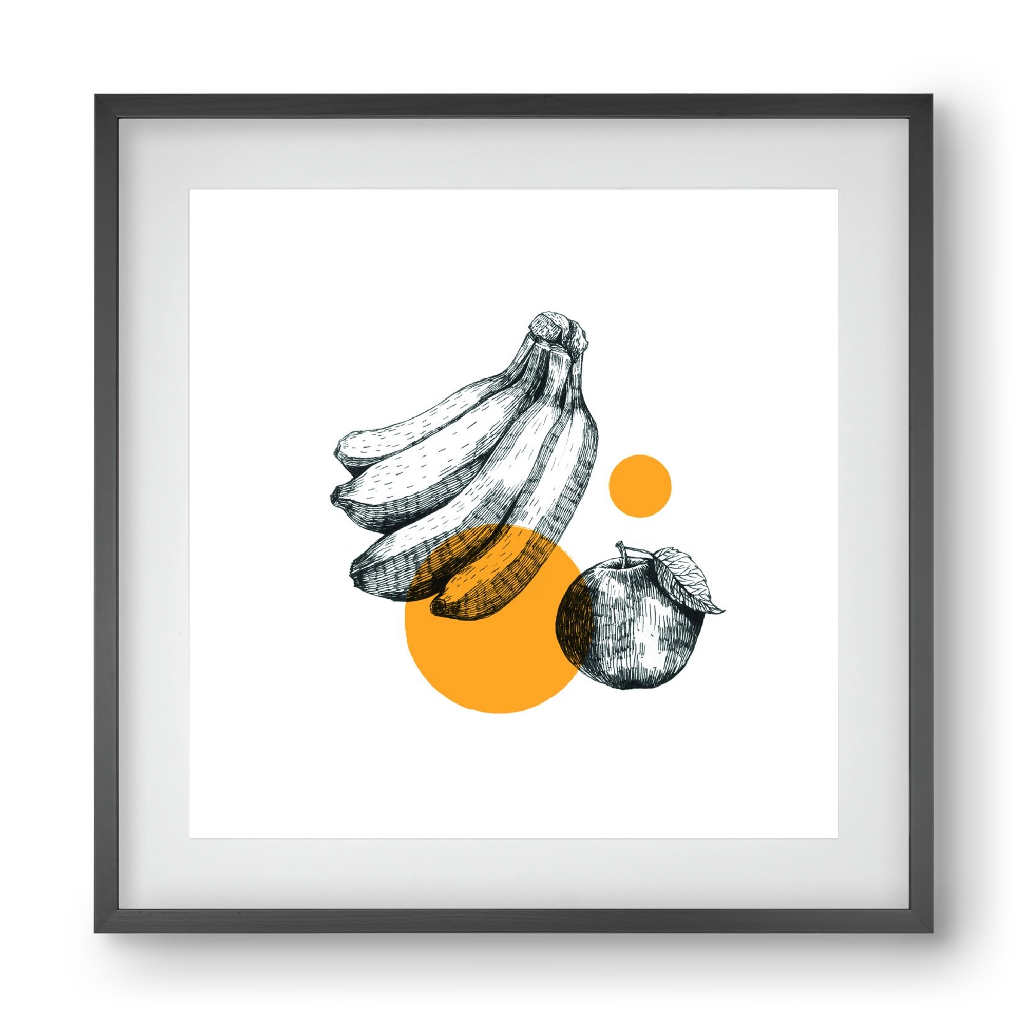 Fruits , 40x40 cm (30x30 cm), Fekete keret, paszpartuval