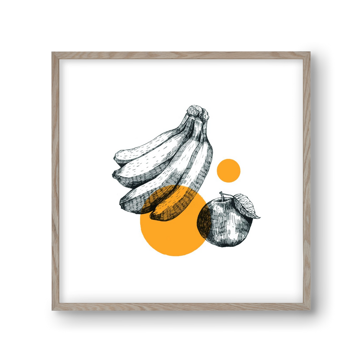 Fruits , 30x30 cm (30x30 cm), Tölgy keret