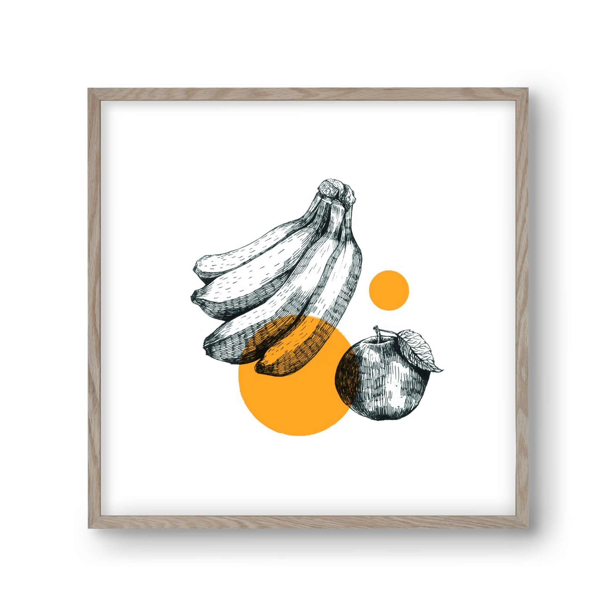 Fruits , 30x30 cm (30x30 cm), Tölgy keret