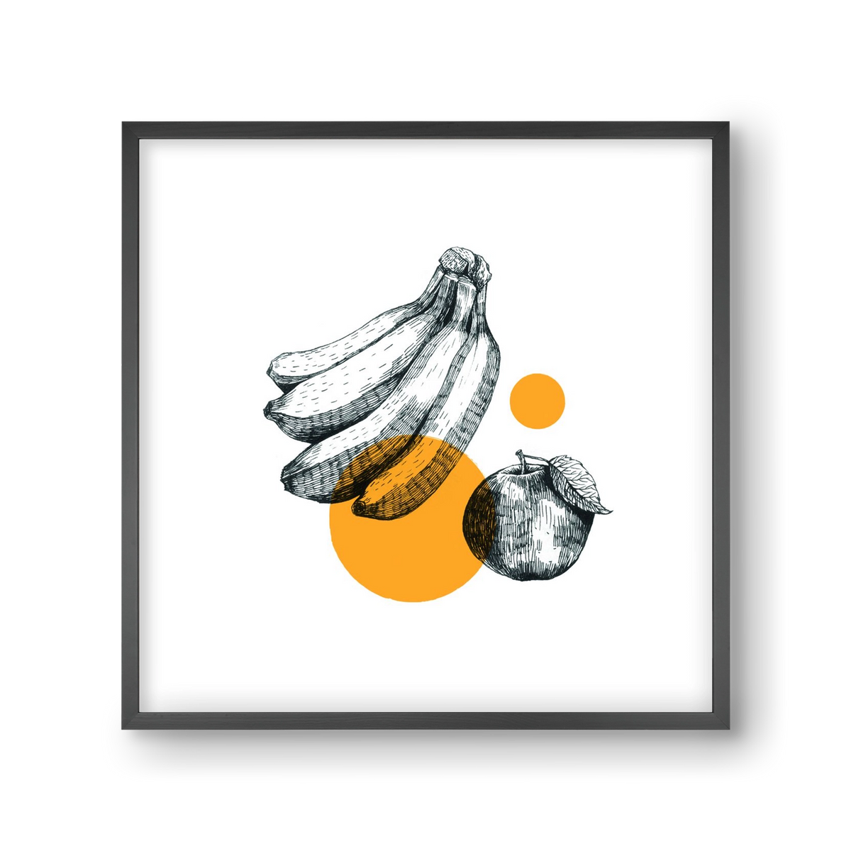 Fruits , 30x30 cm (30x30 cm), Fekete keret