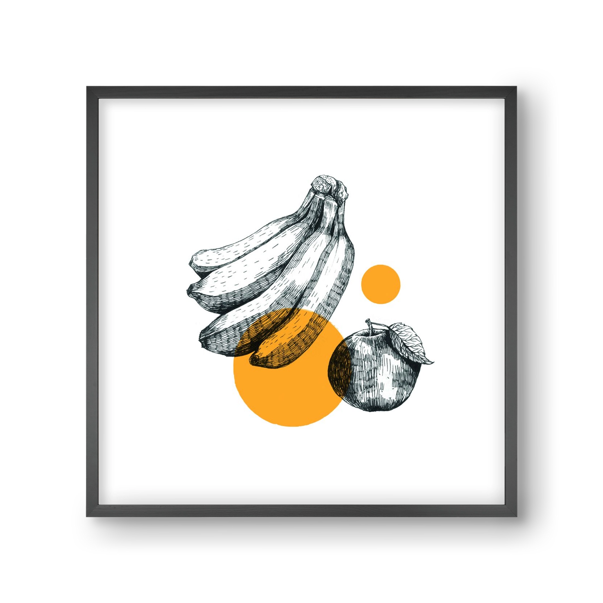 Fruits , 30x30 cm (30x30 cm), Fekete keret