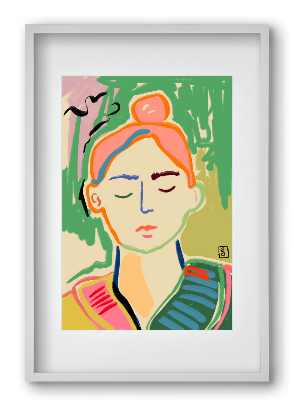 MEDITATION, 40x60 cm (30x45 cm), Fehér keret, paszpartuval