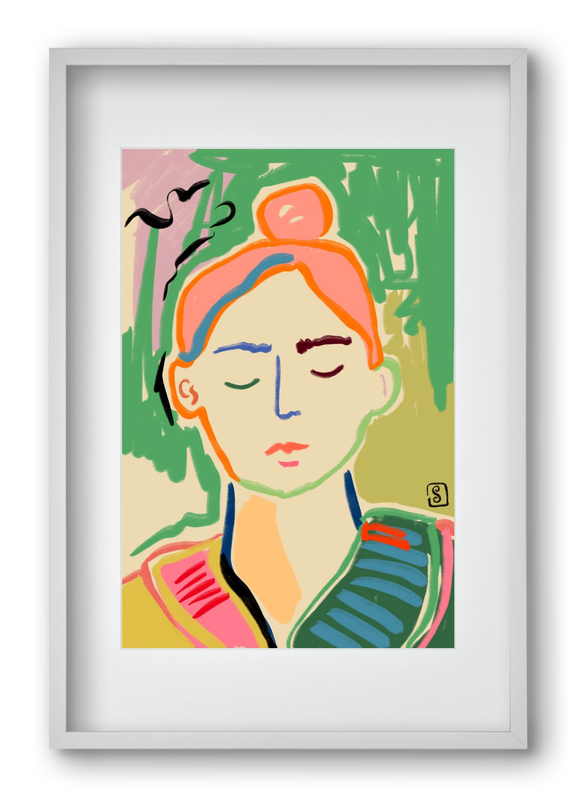 MEDITATION, 40x60 cm (30x45 cm), Fehér keret, paszpartuval