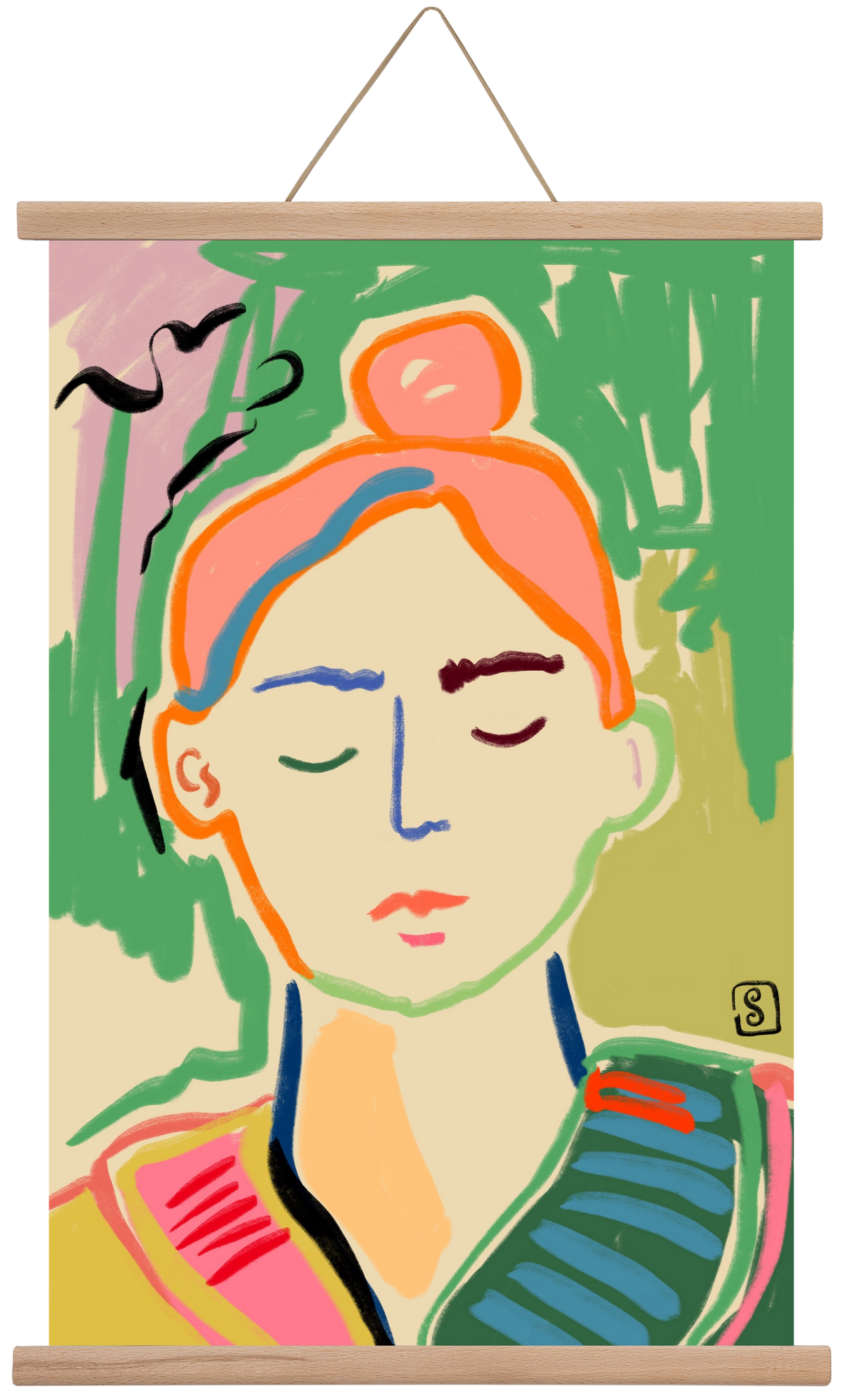 MEDITATION, 40x60 cm (40x60 cm), Tölgy akasztó