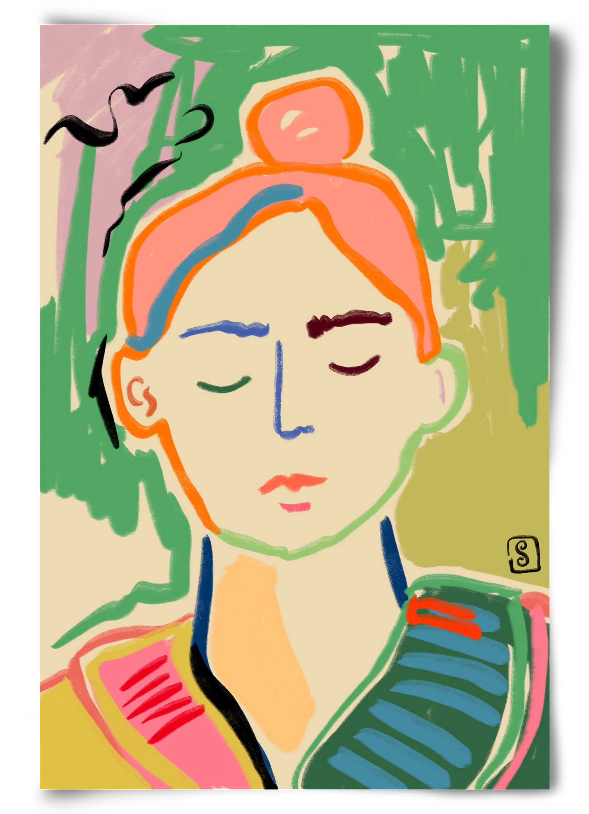 MEDITATION, 60x90 cm, Keret nélkül