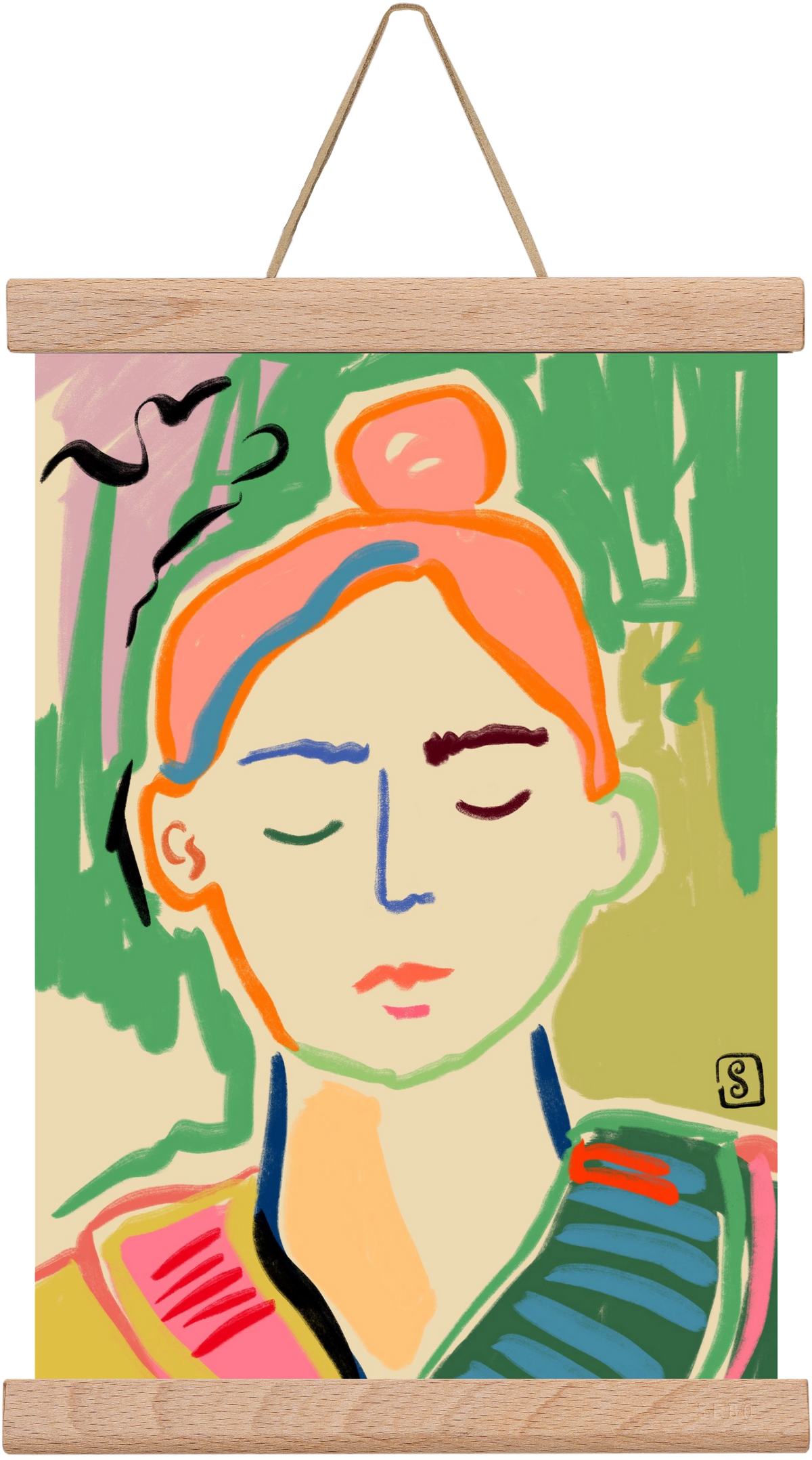 MEDITATION, 20x30 cm (20x30 cm), Tölgy akasztó