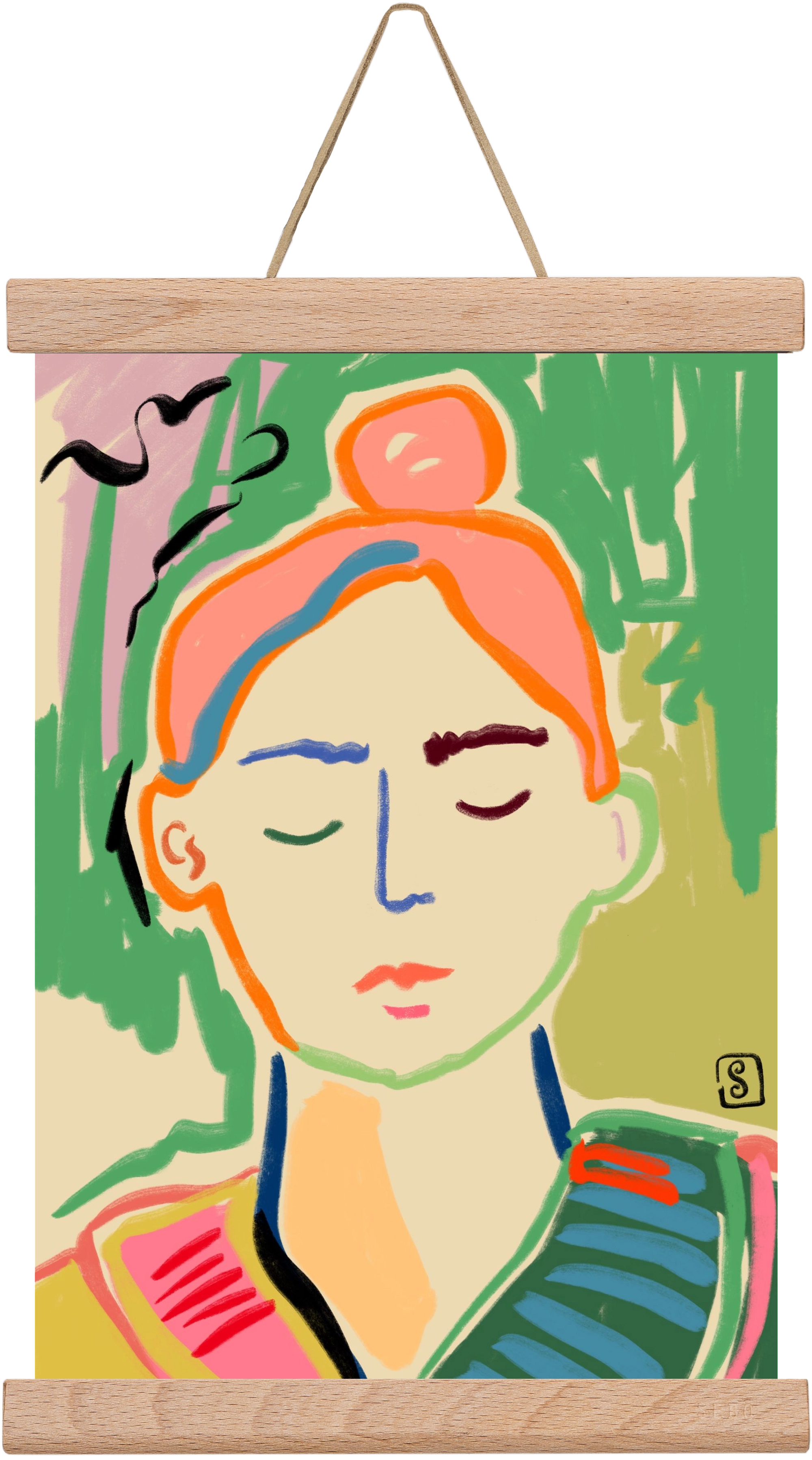 MEDITATION, 20x30 cm (20x30 cm), Tölgy akasztó