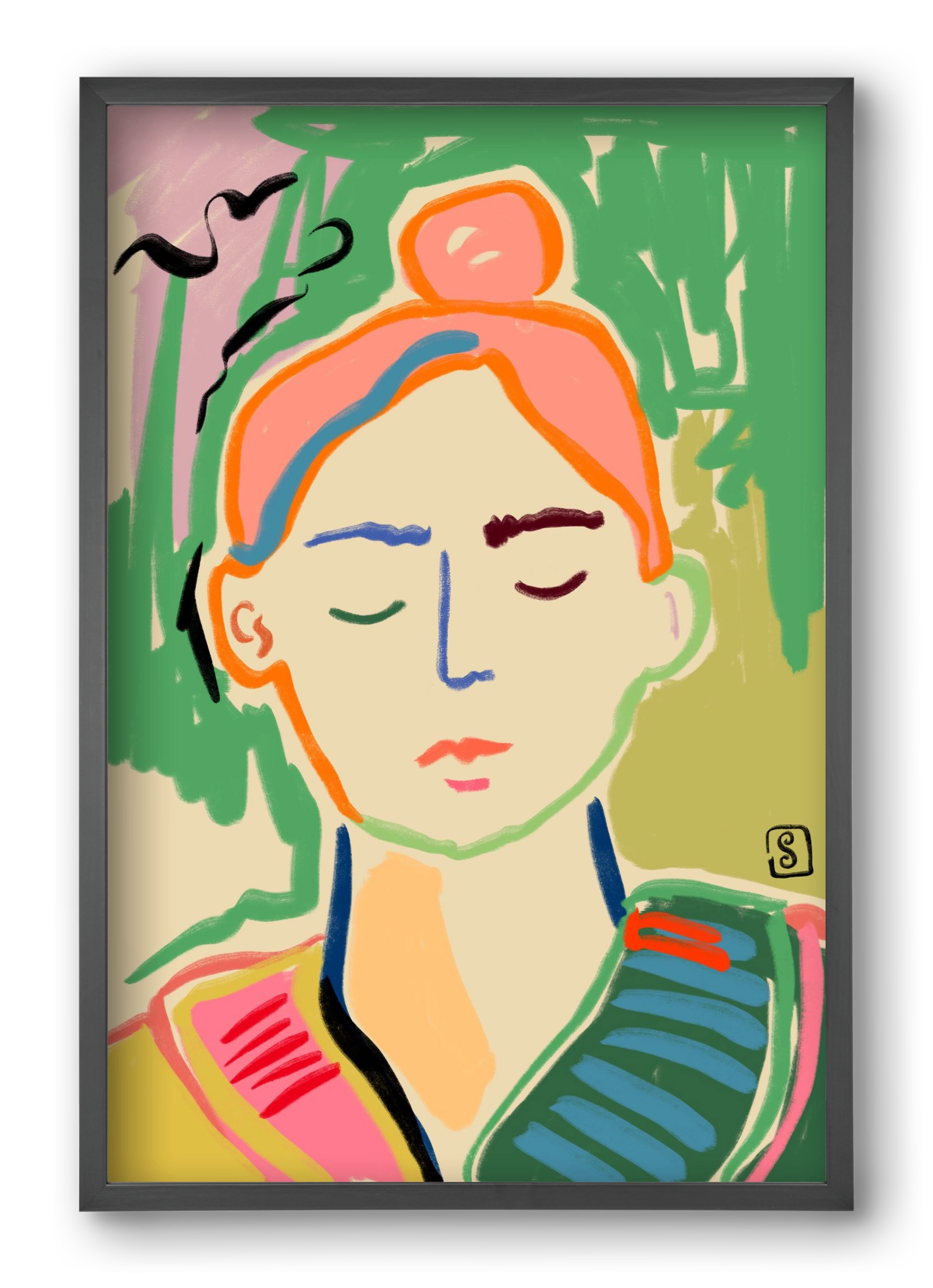 MEDITATION, 40x60 cm (40x60 cm), Fekete keret