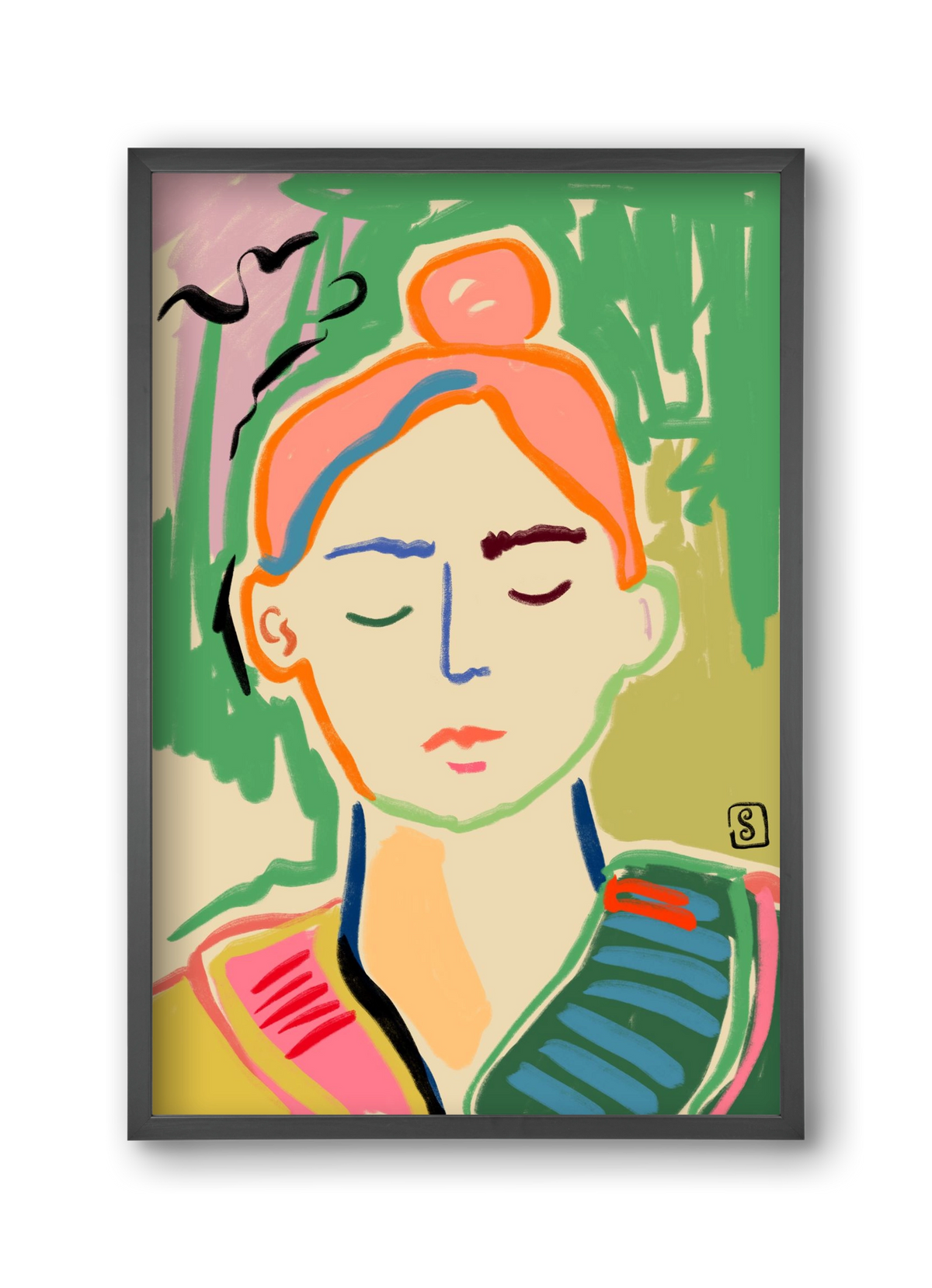 MEDITATION, 30x45 cm (30x45 cm), Fekete keret