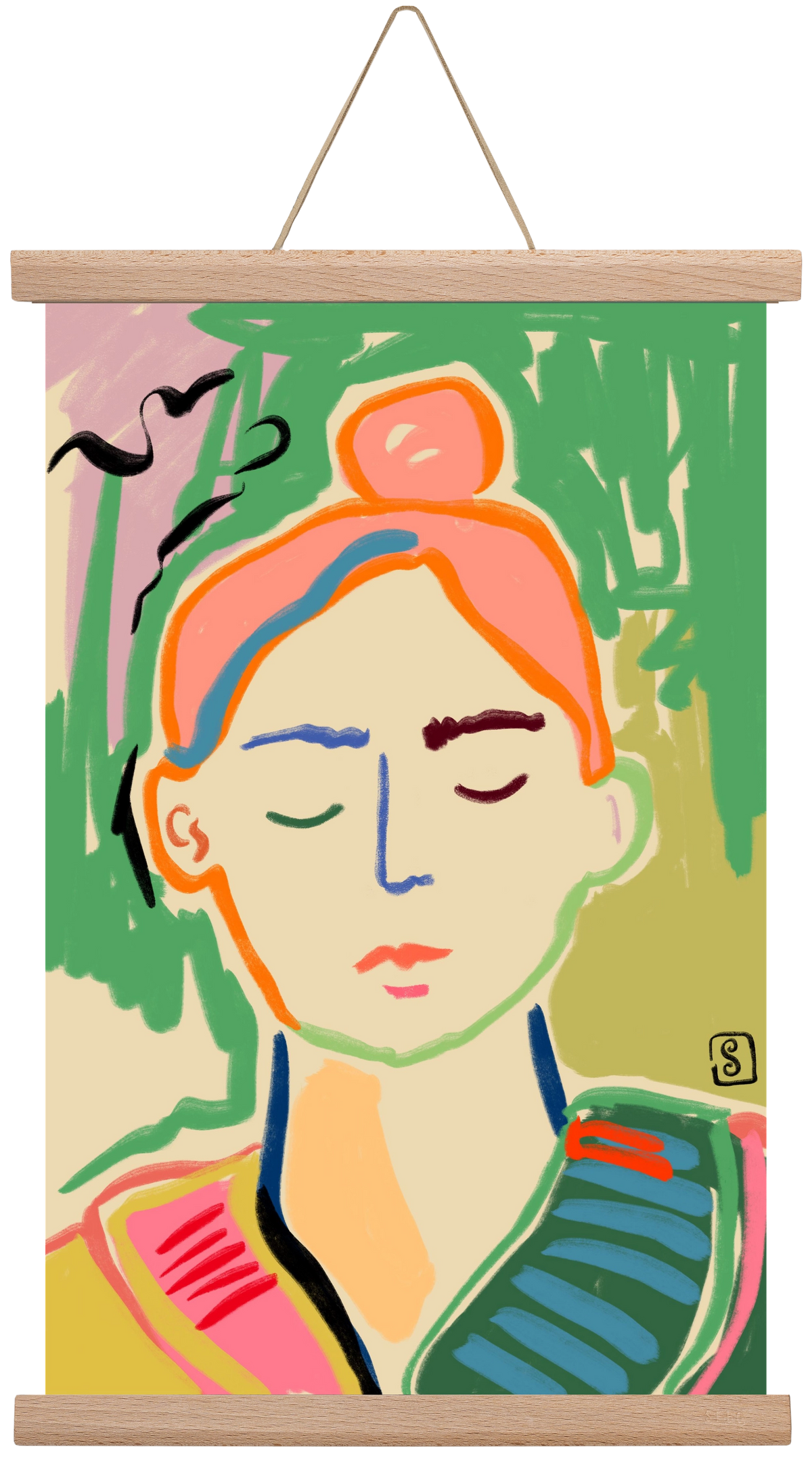 MEDITATION, 30x45 cm (30x45 cm), Tölgy akasztó