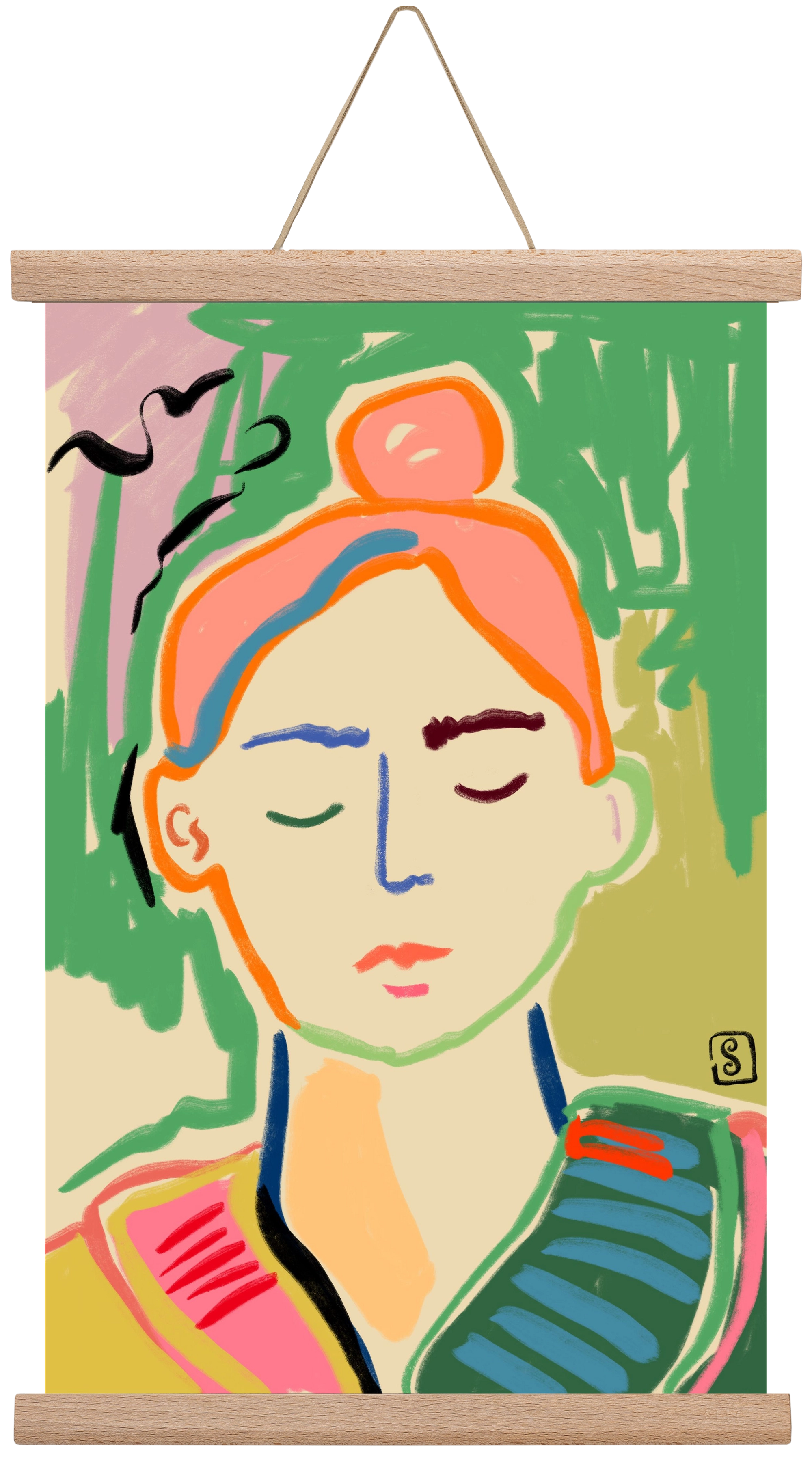 MEDITATION, 30x45 cm (30x45 cm), Tölgy akasztó