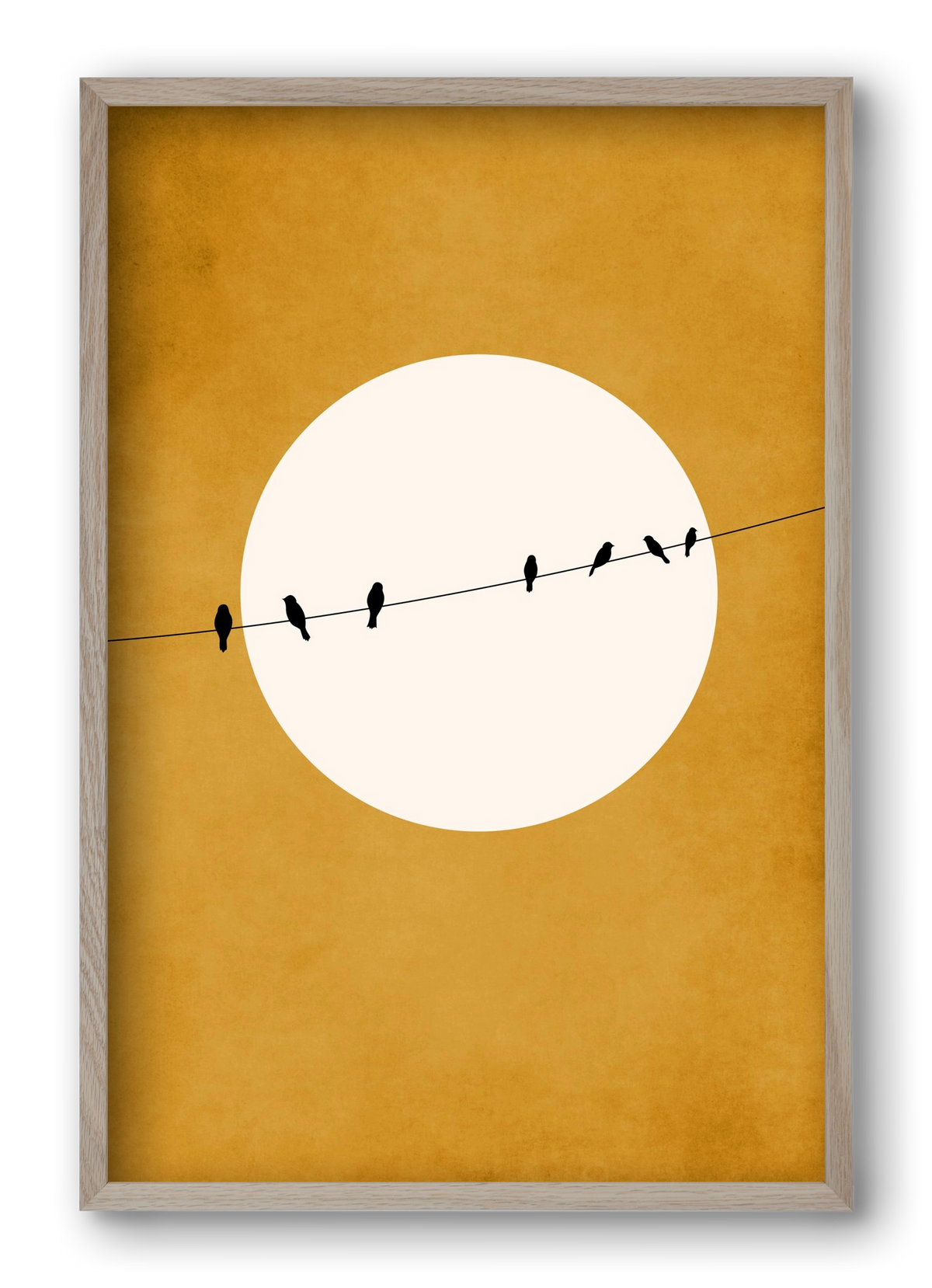 Chirping and Chilling at Night, 40x60 cm (40x60 cm), Tölgy keret