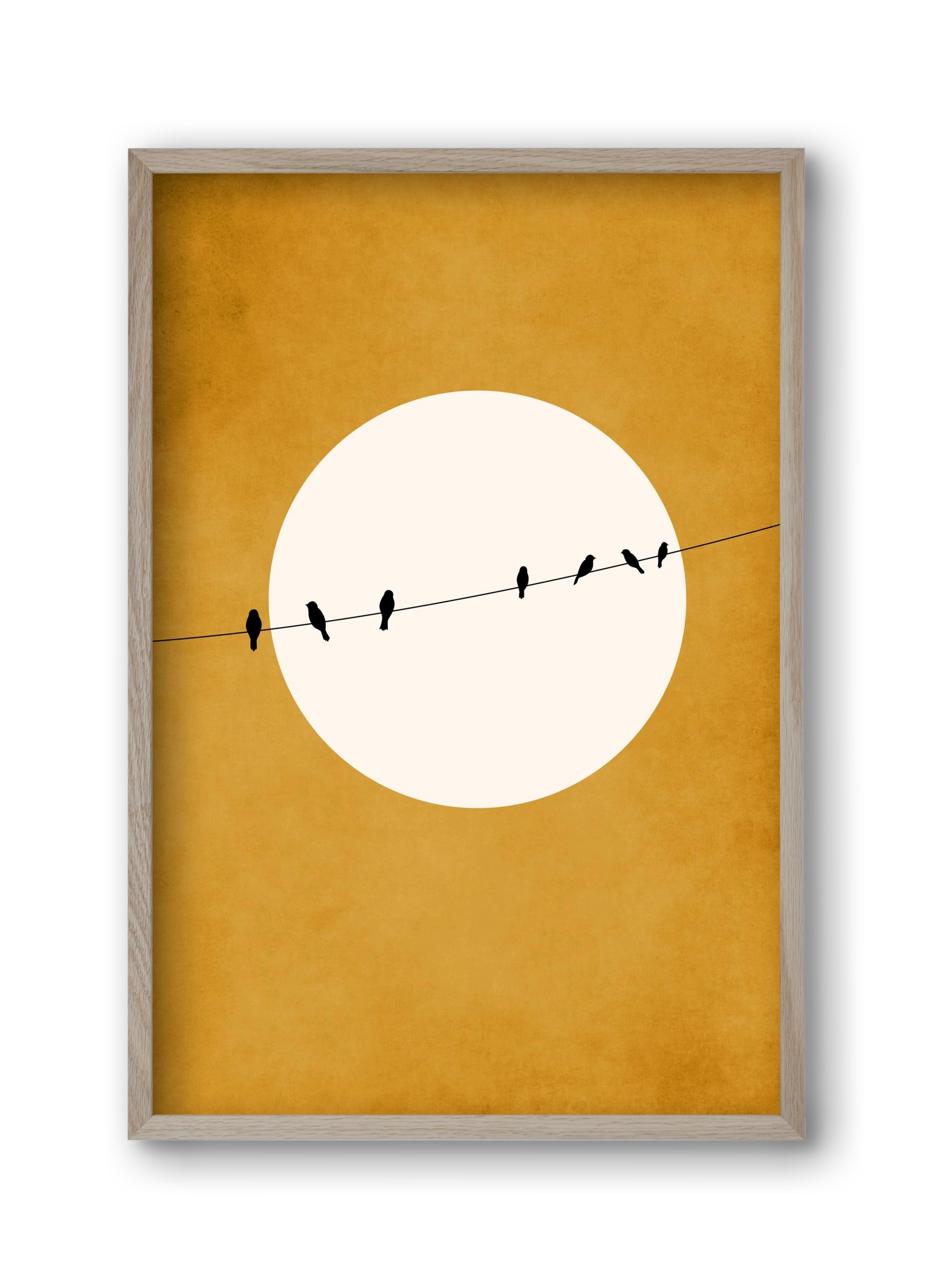 Chirping and Chilling at Night, 30x45 cm (30x45 cm), Tölgy keret