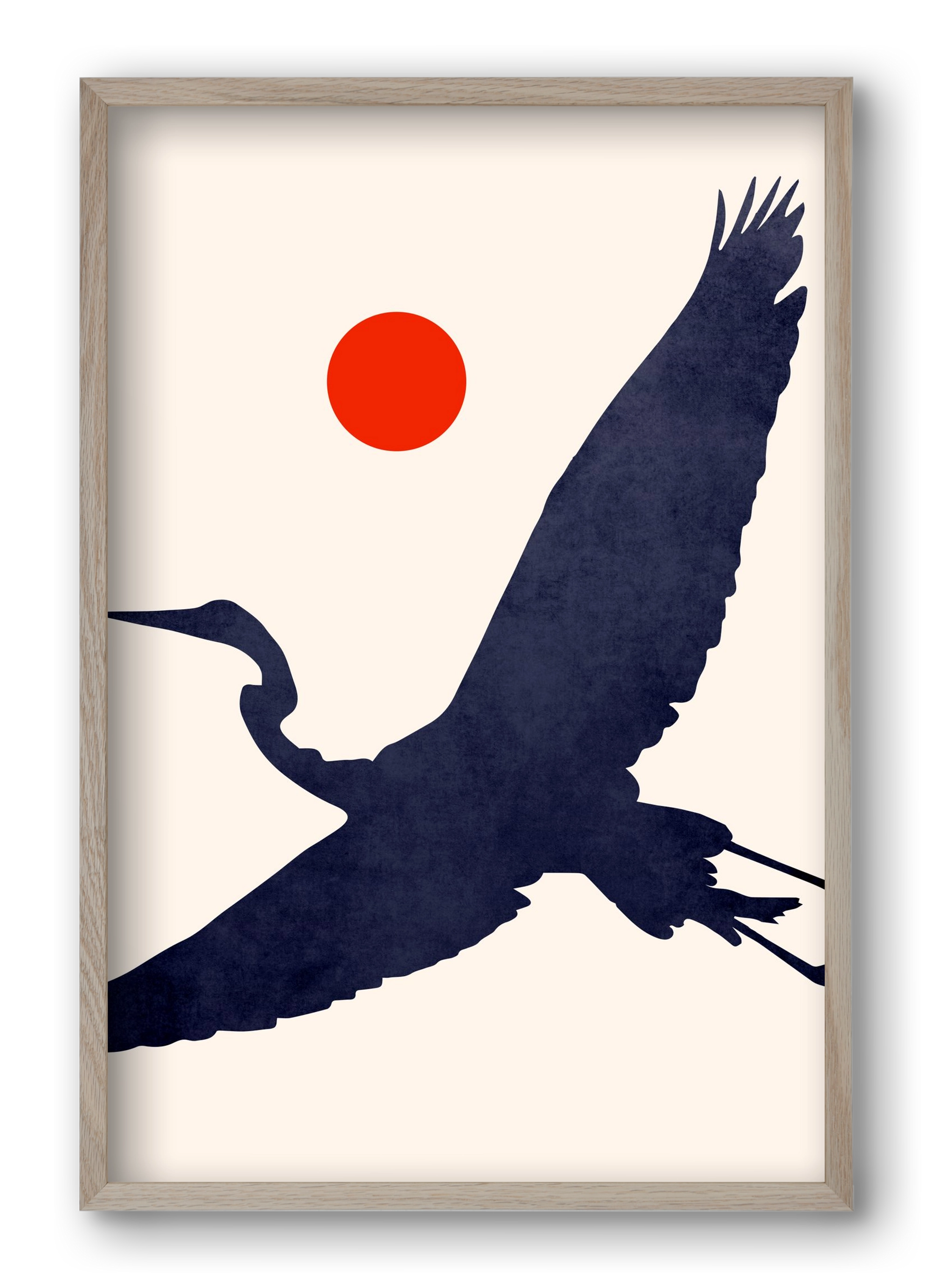 Crane, 40x60 cm (40x60 cm), Tölgy keret