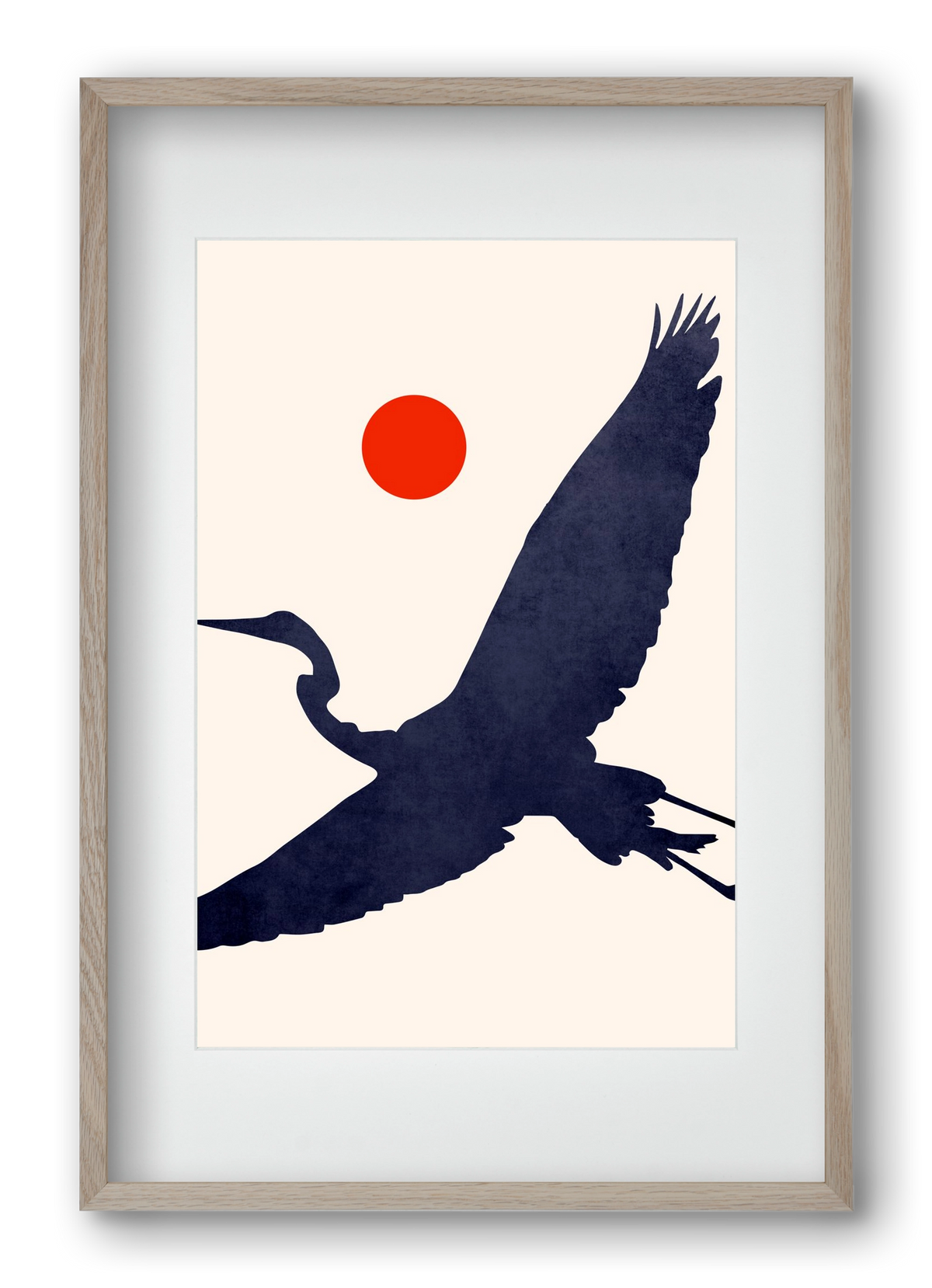 Crane, 40x60 cm (30x45 cm), Tölgy keret, paszpartuval