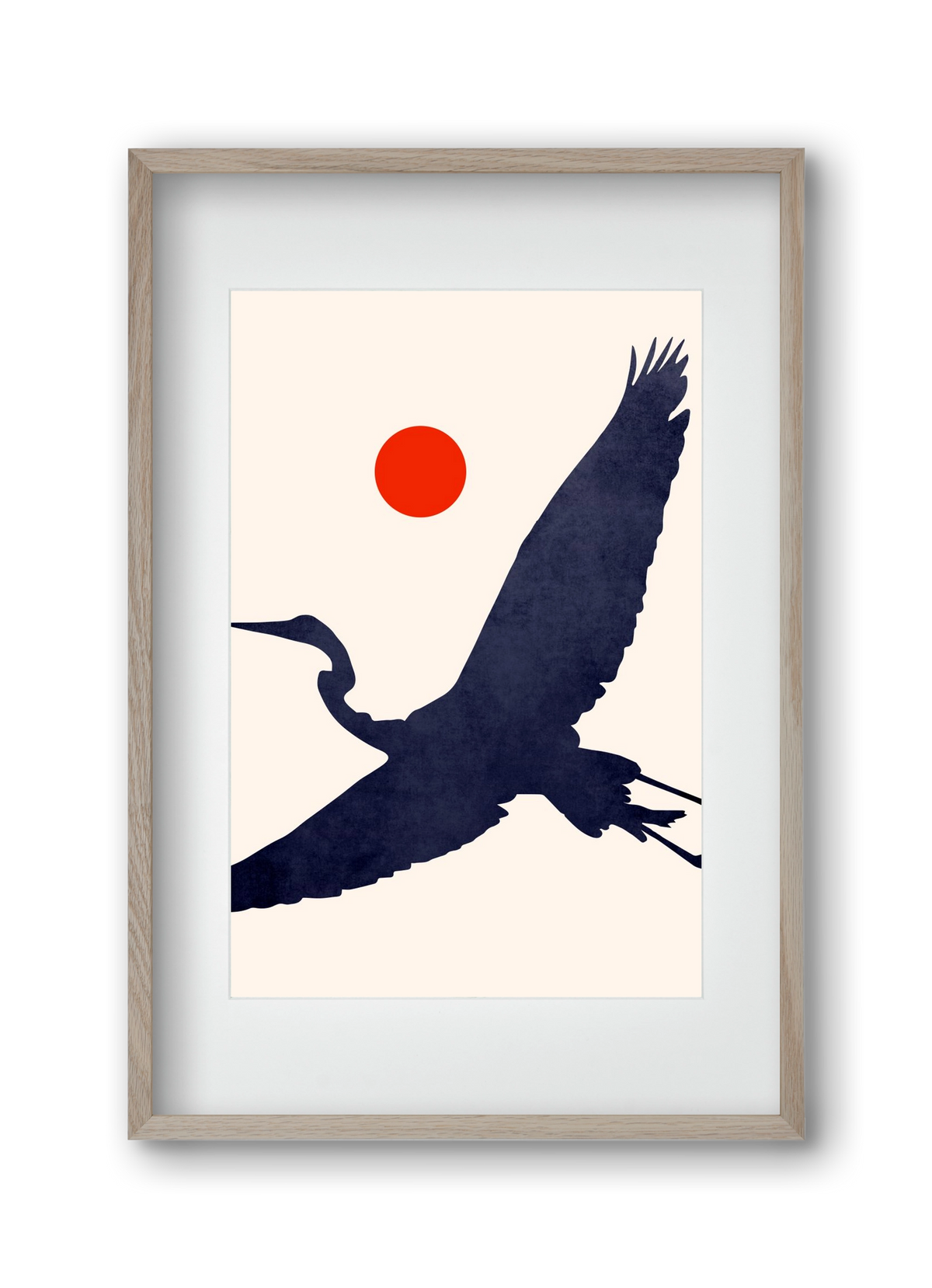 Crane, 30x45 cm (20x30 cm), Tölgy keret, paszpartuval