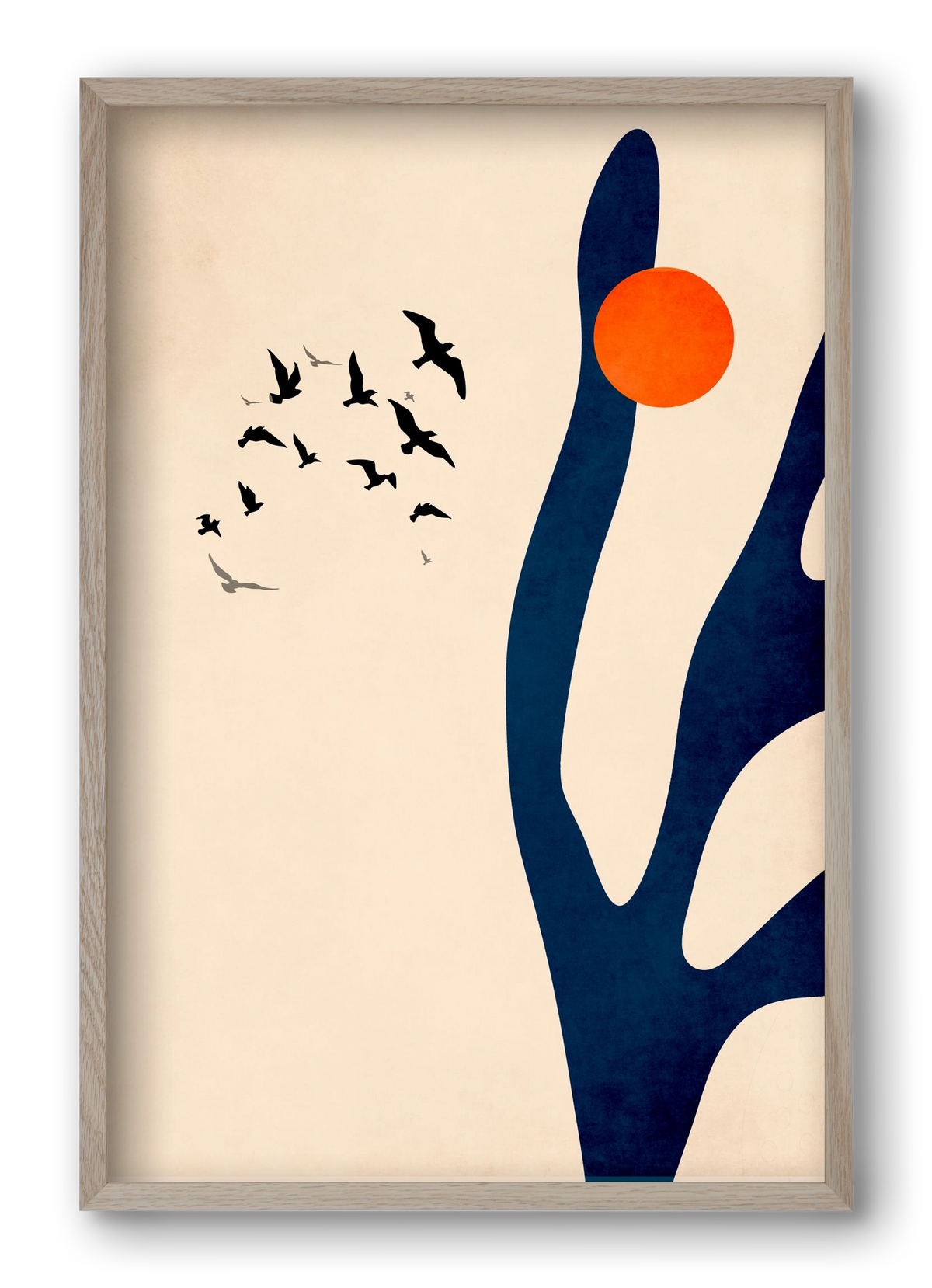 Desert birds, 40x60 cm (40x60 cm), Tölgy keret