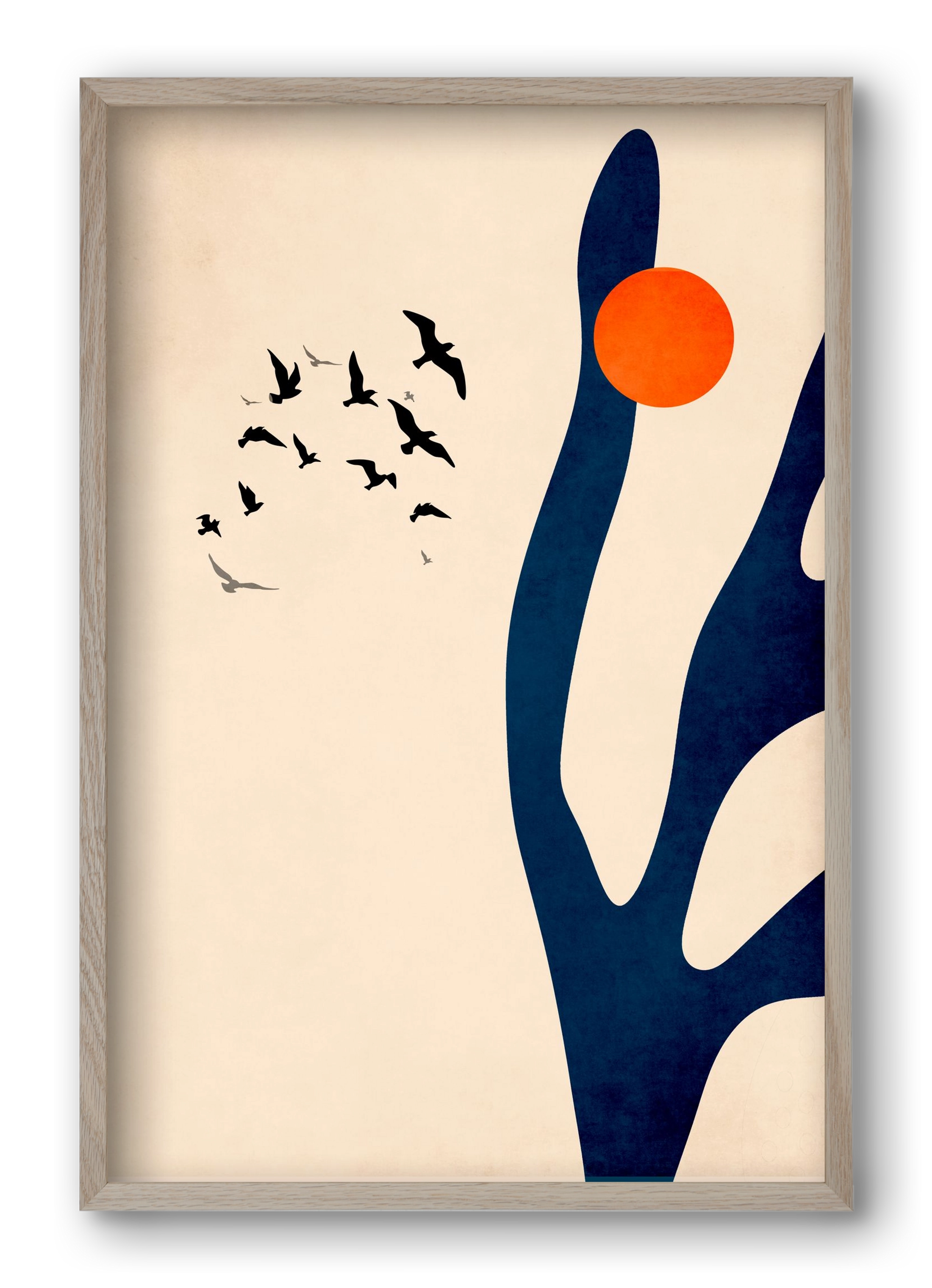 Desert birds, 40x60 cm (40x60 cm), Tölgy keret