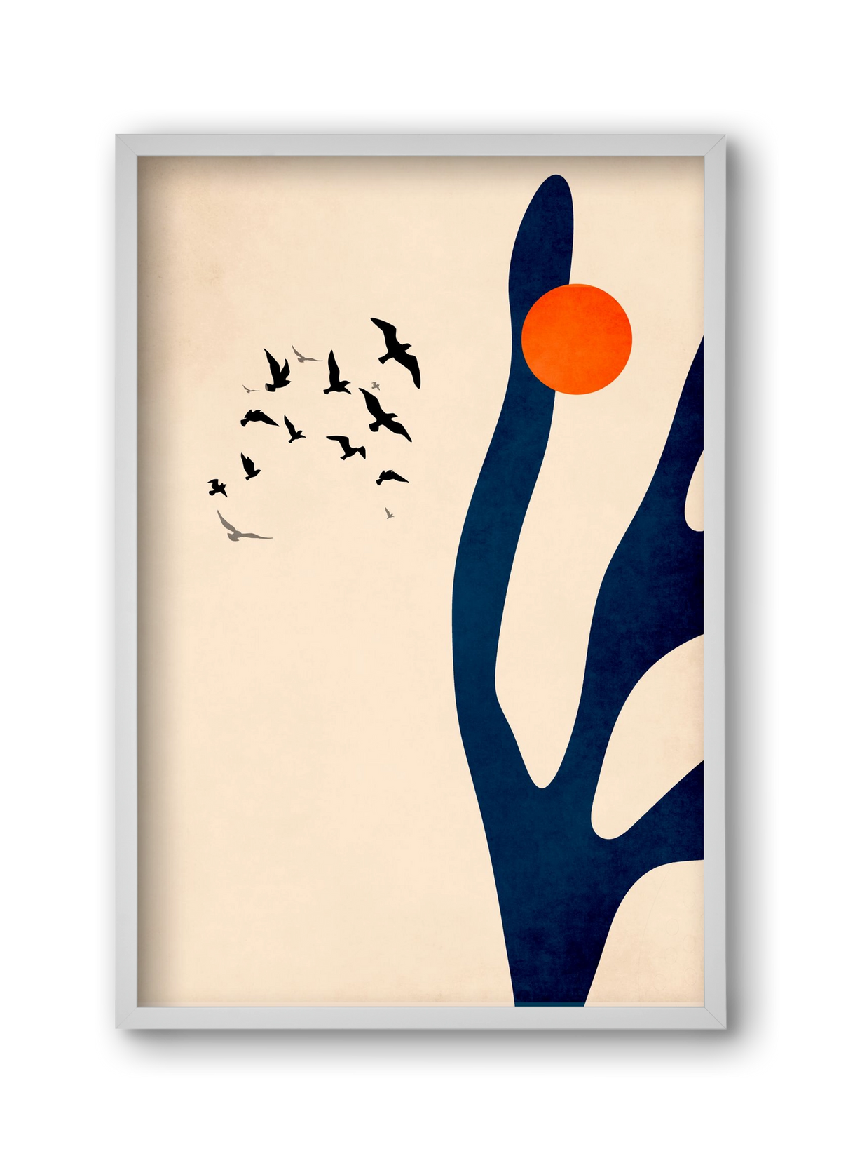 Desert birds, 30x45 cm (30x45 cm), Fehér keret