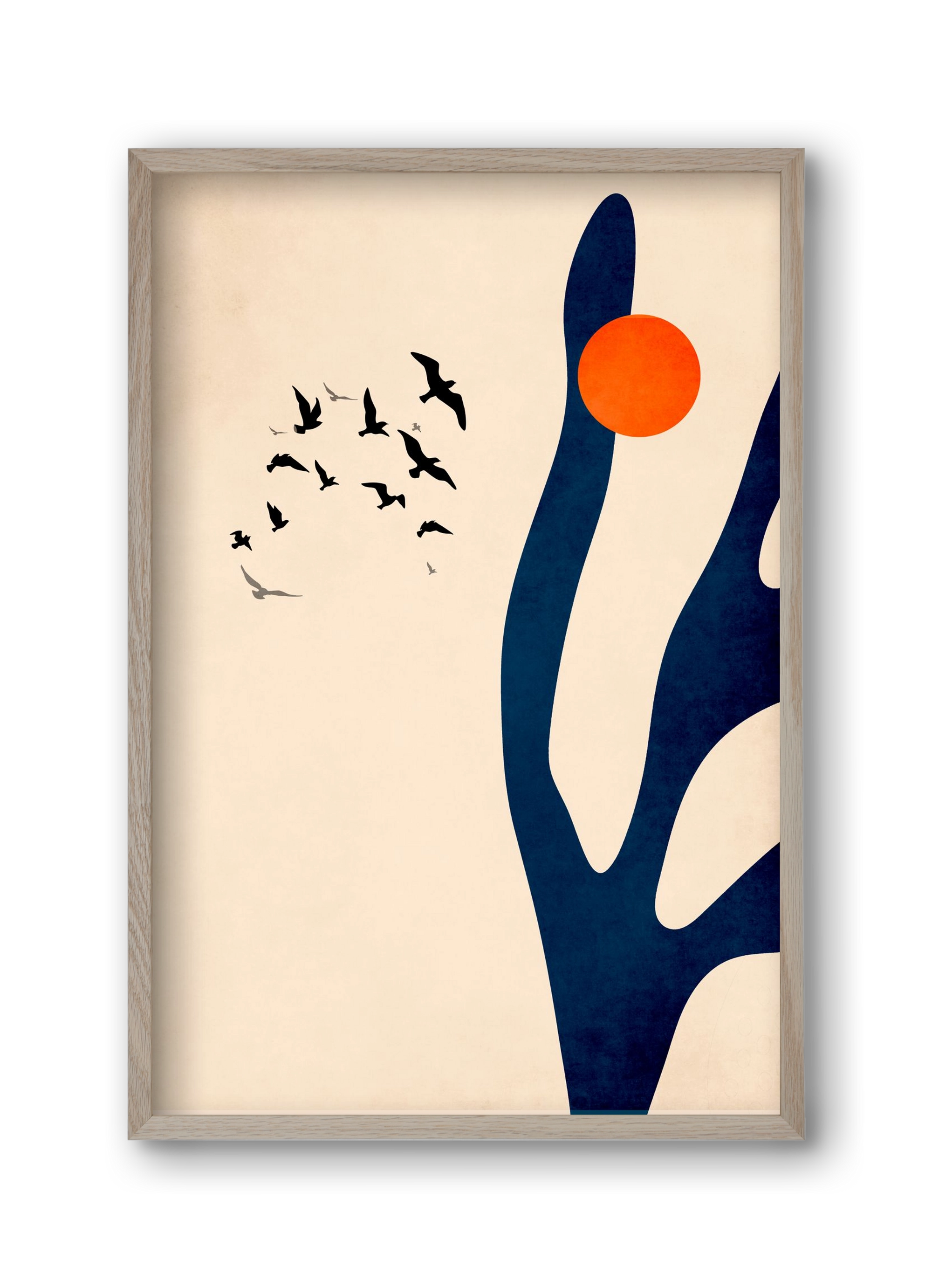 Desert birds, 30x45 cm (30x45 cm), Tölgy keret