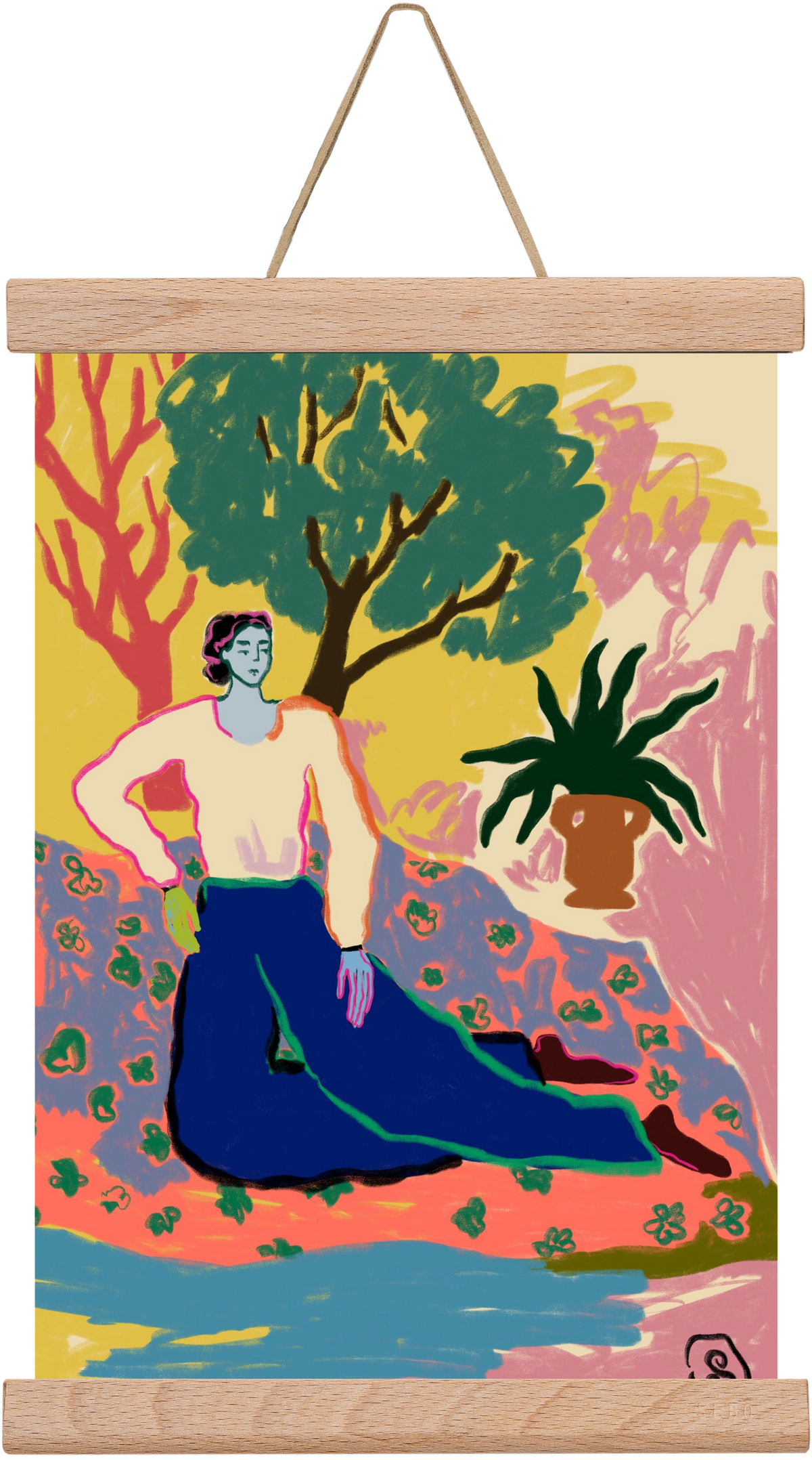 FEELING BLUE, 20x30 cm (20x30 cm), Tölgy akasztó