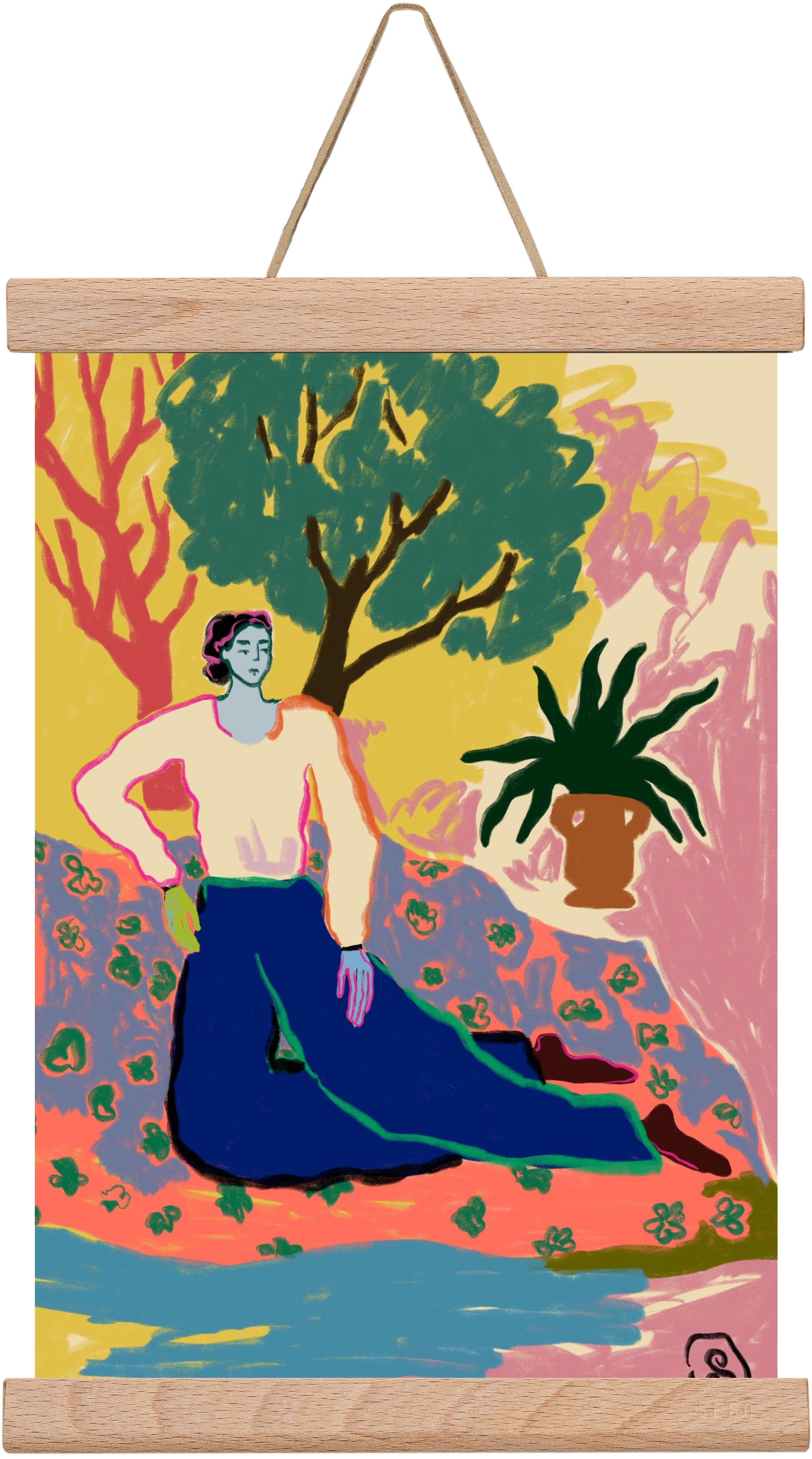 FEELING BLUE, 20x30 cm (20x30 cm), Tölgy akasztó