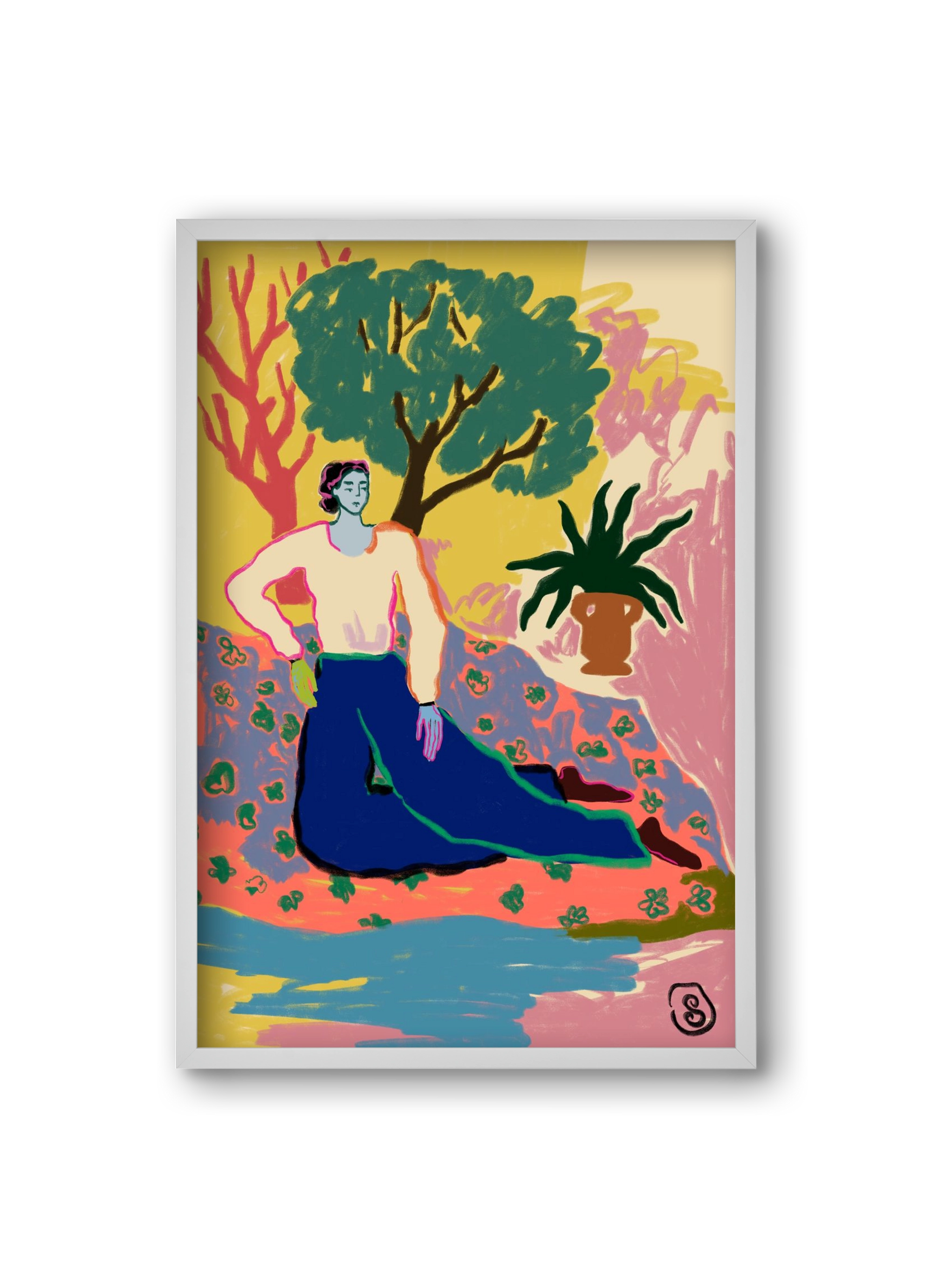 FEELING BLUE, 20x30 cm (20x30 cm), Fehér keret