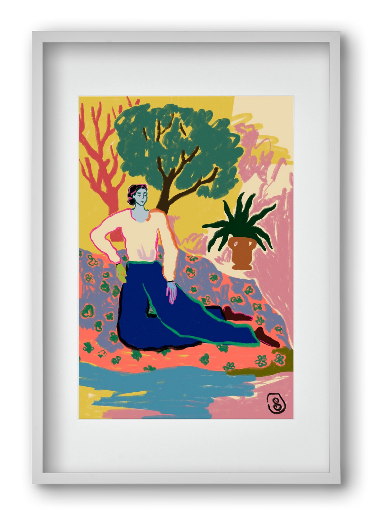 FEELING BLUE, 40x60 cm (30x45 cm), Fehér keret, paszpartuval