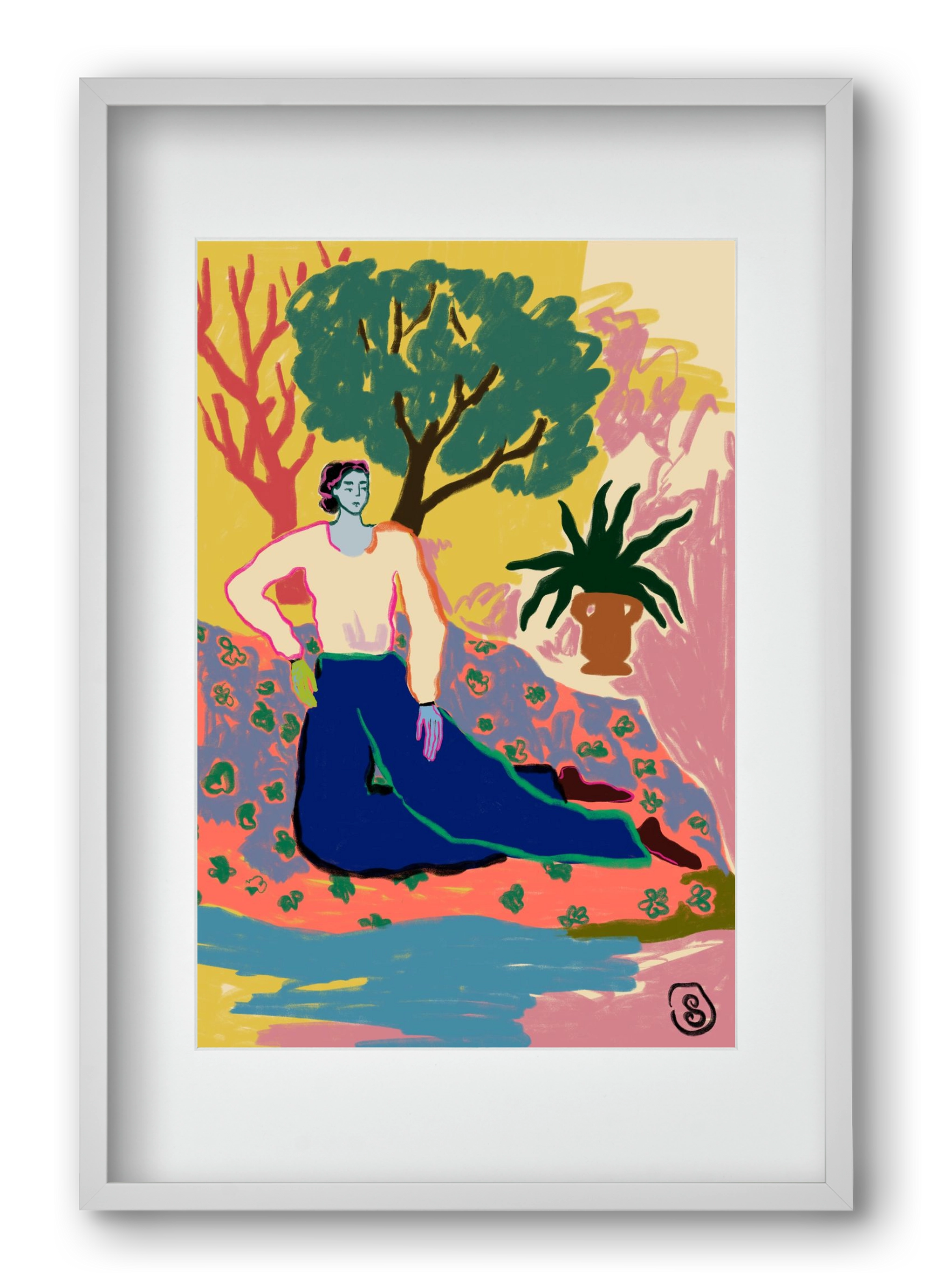 FEELING BLUE, 40x60 cm (30x45 cm), Fehér keret, paszpartuval