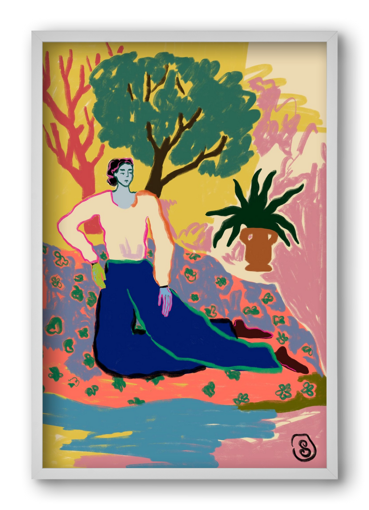 FEELING BLUE, 40x60 cm (40x60 cm), Fehér keret