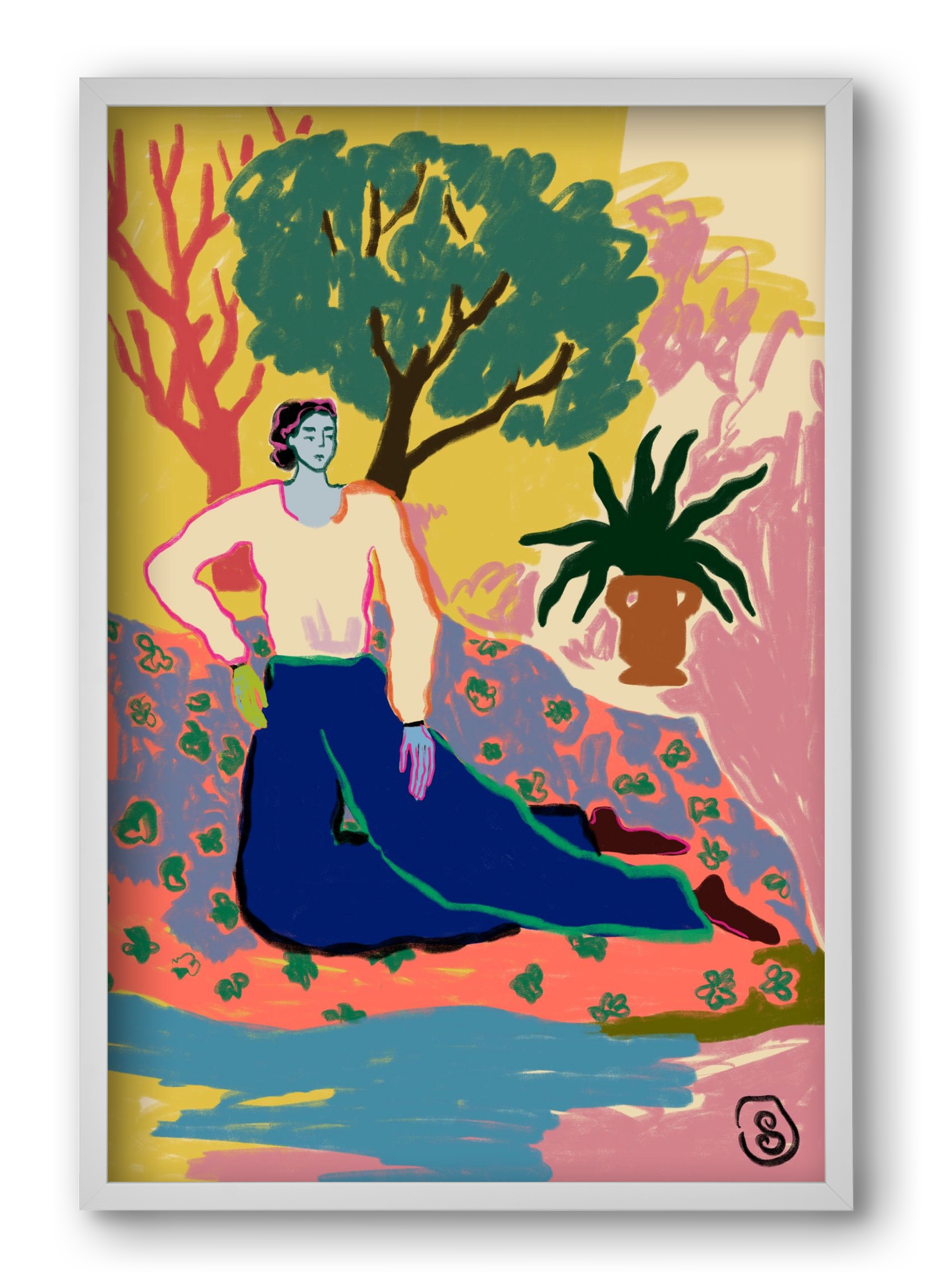 FEELING BLUE, 40x60 cm (40x60 cm), Fehér keret