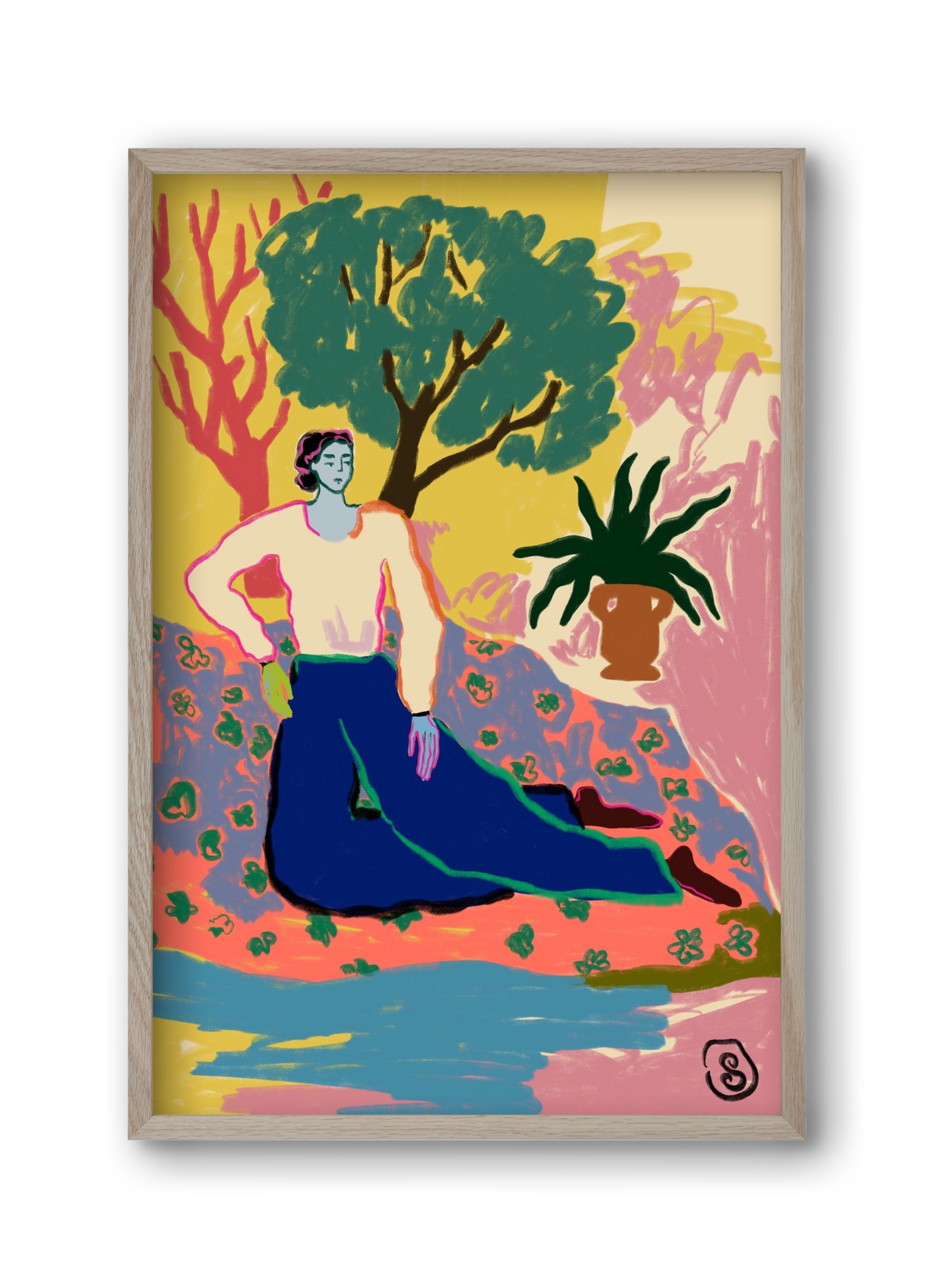 FEELING BLUE, 30x45 cm (30x45 cm), Tölgy keret