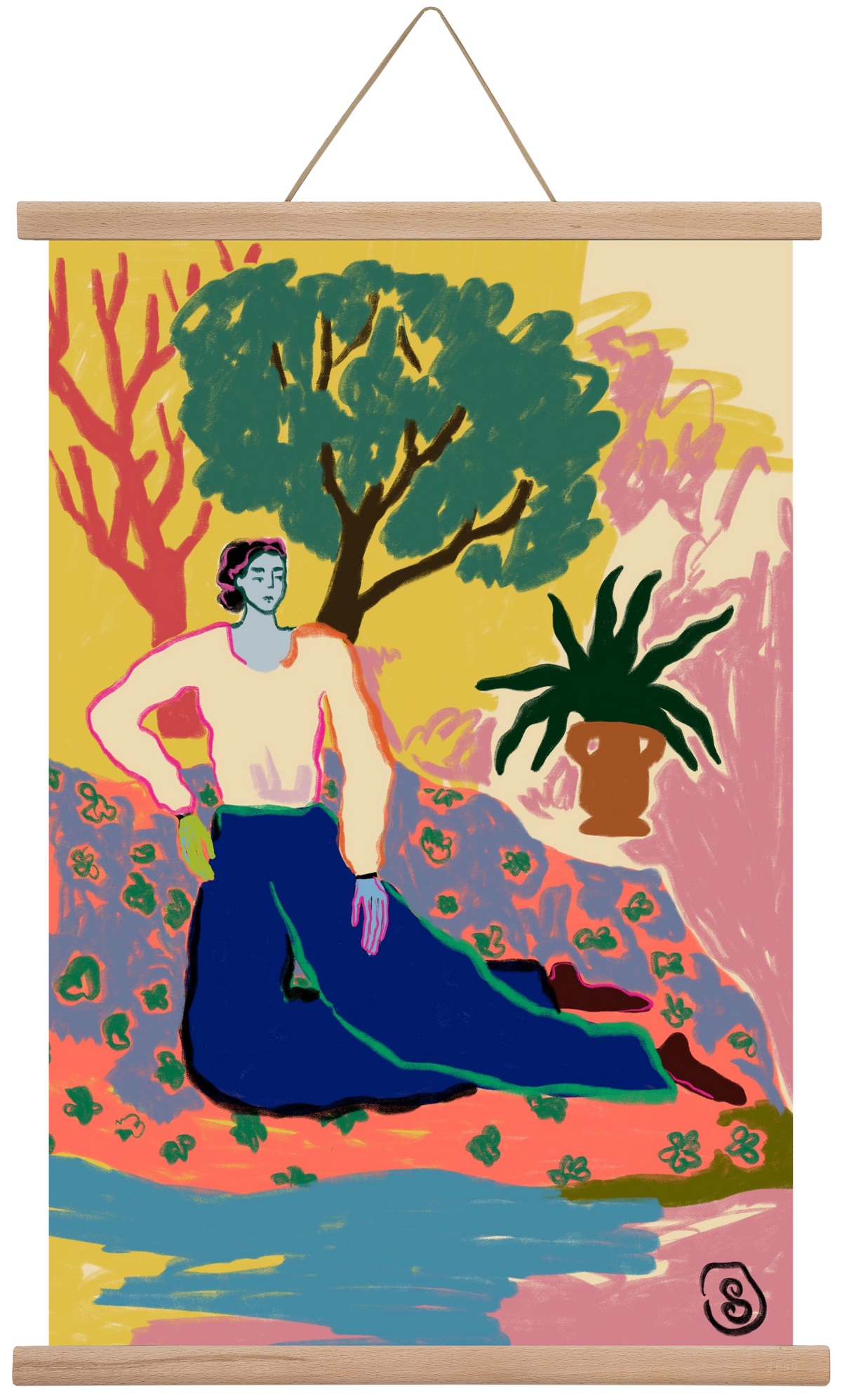 FEELING BLUE, 40x60 cm (40x60 cm), Tölgy akasztó