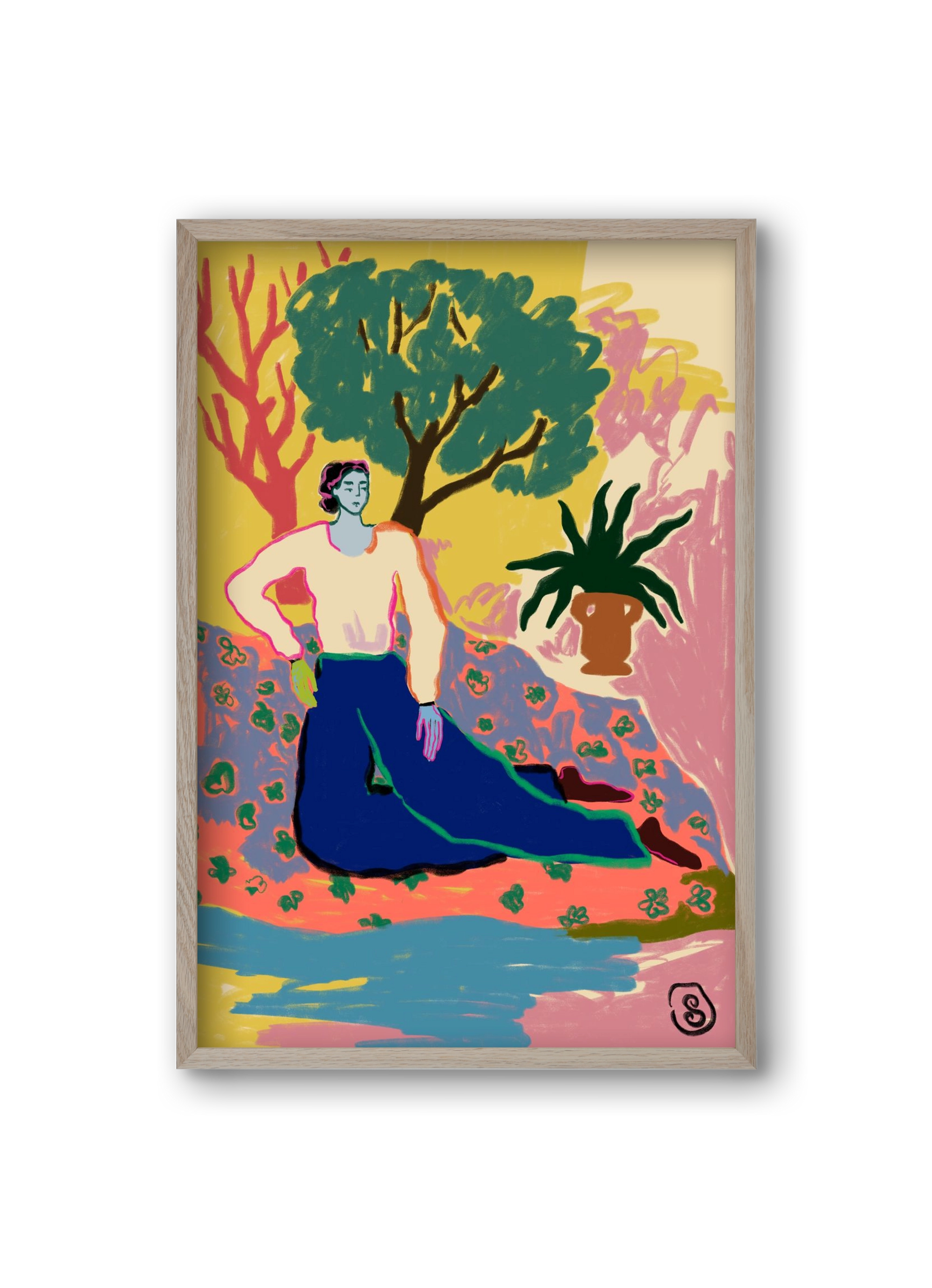 FEELING BLUE, 20x30 cm (20x30 cm), Tölgy keret