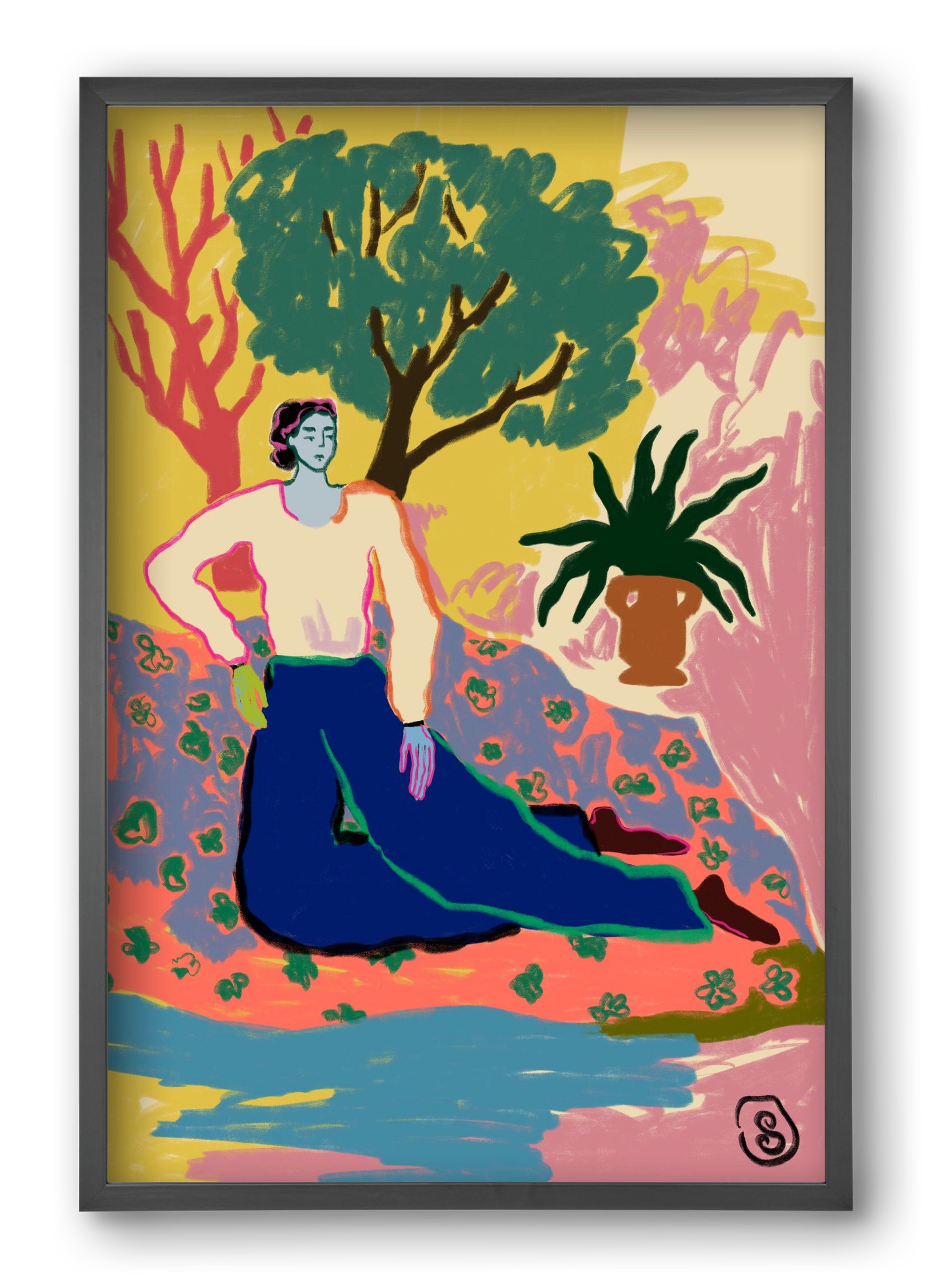 FEELING BLUE, 40x60 cm (40x60 cm), Fekete keret