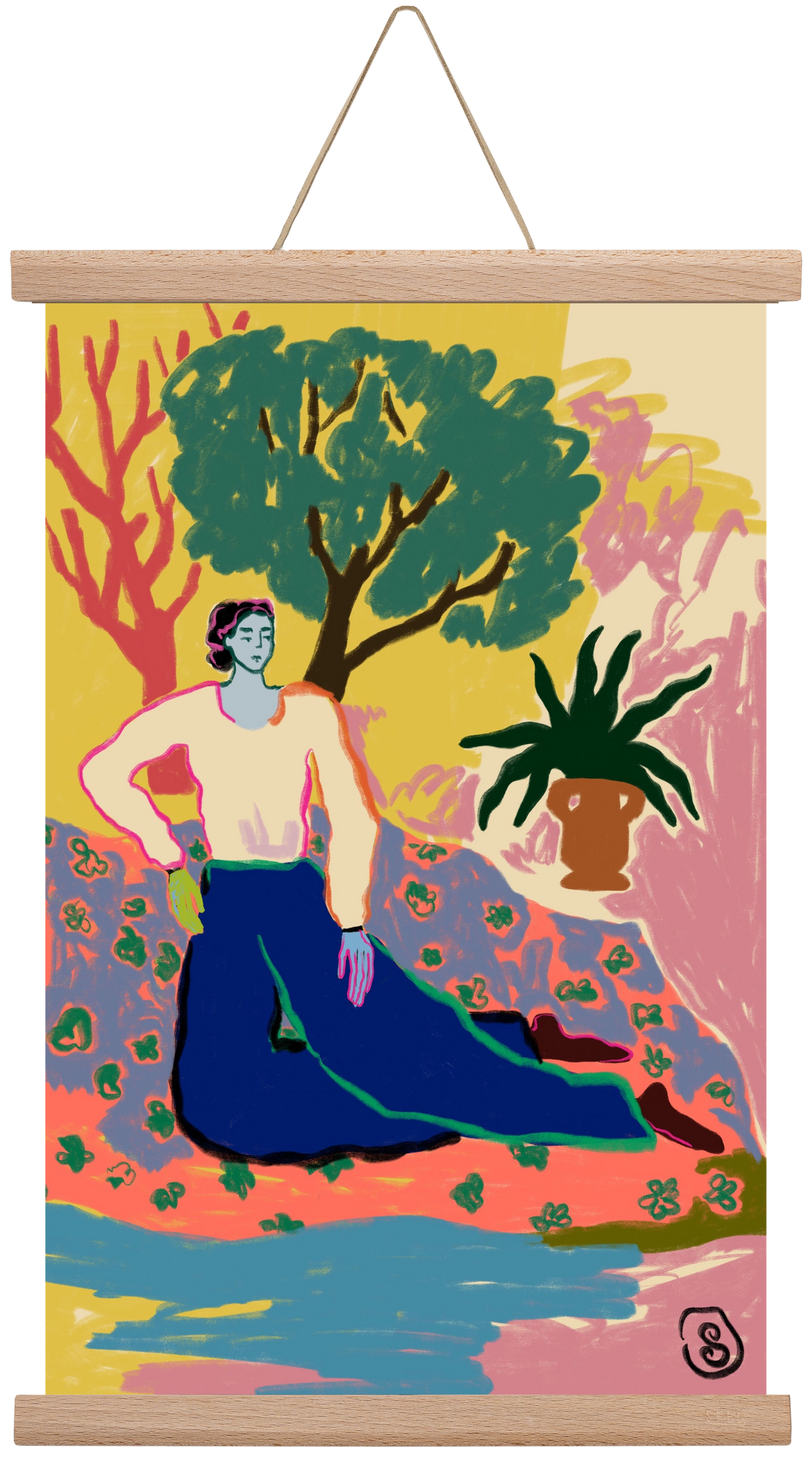 FEELING BLUE, 30x45 cm (30x45 cm), Tölgy akasztó