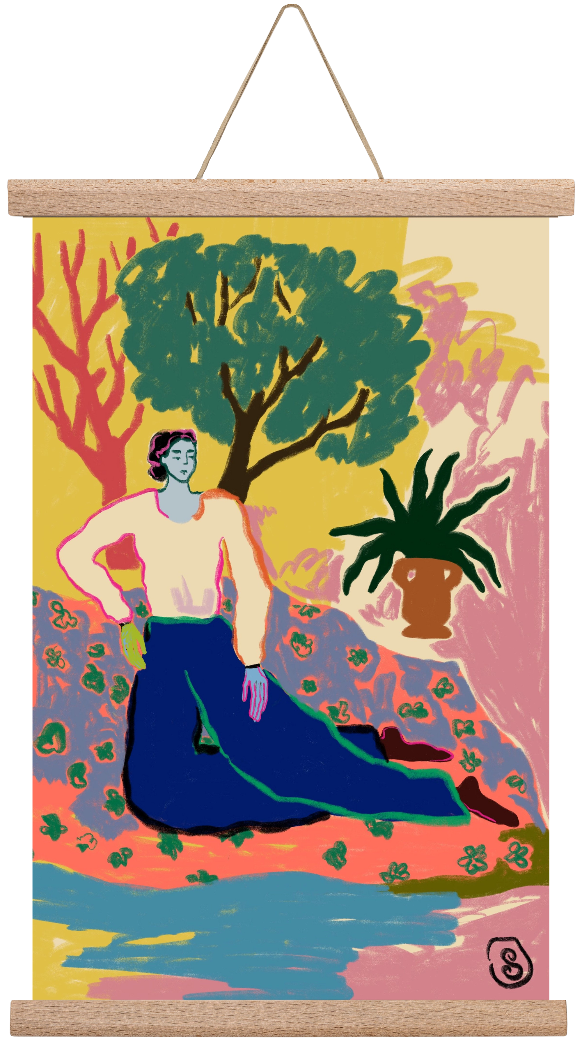 FEELING BLUE, 30x45 cm (30x45 cm), Tölgy akasztó