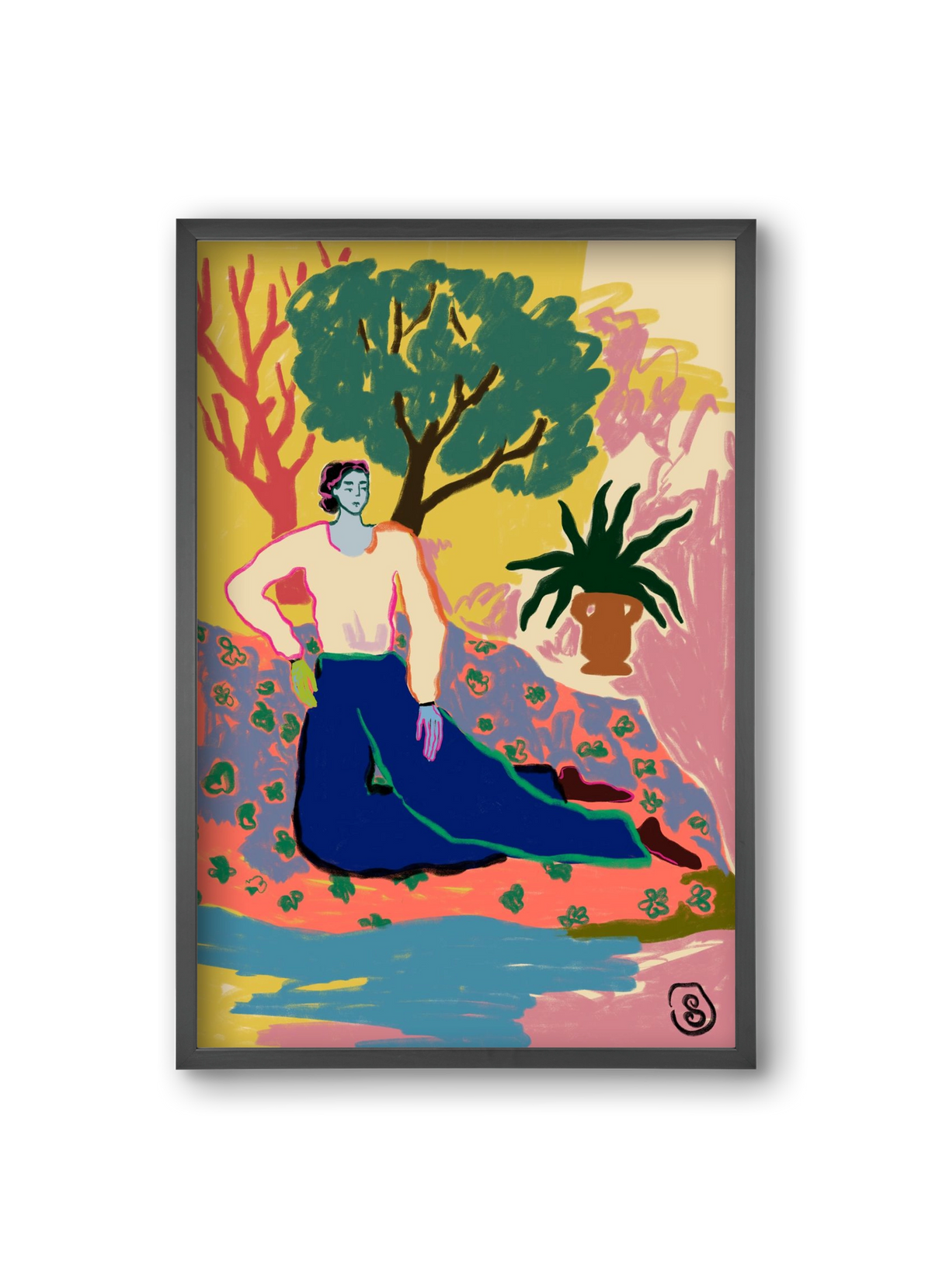 FEELING BLUE, 20x30 cm (20x30 cm), Fekete keret