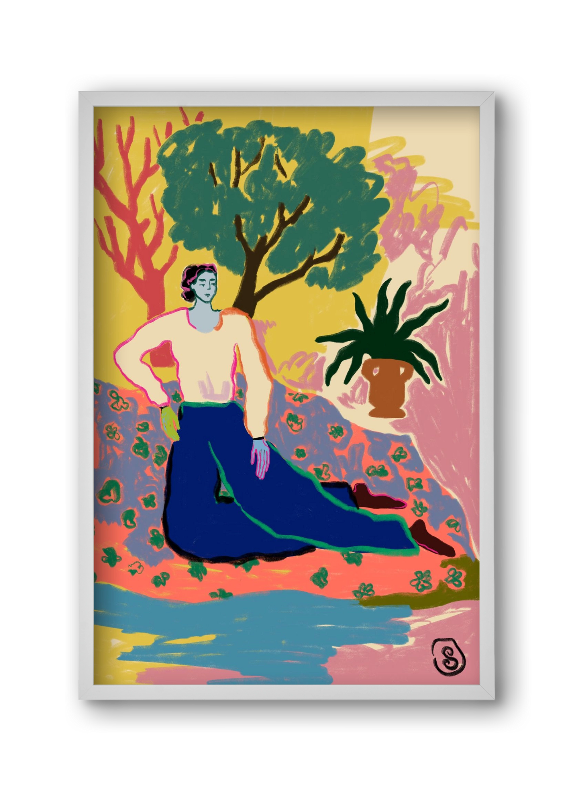 FEELING BLUE, 30x45 cm (30x45 cm), Fehér keret