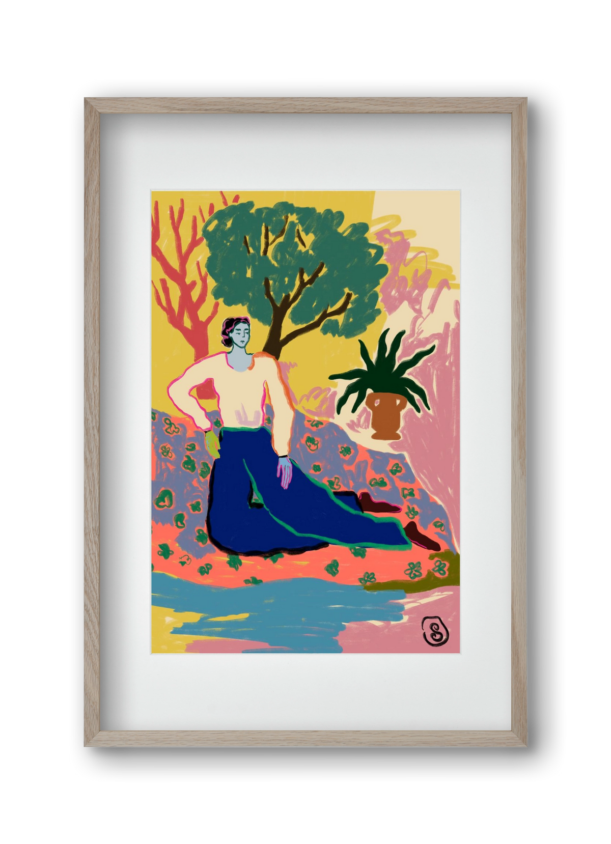 FEELING BLUE, 30x45 cm (20x30 cm), Tölgy keret, paszpartuval