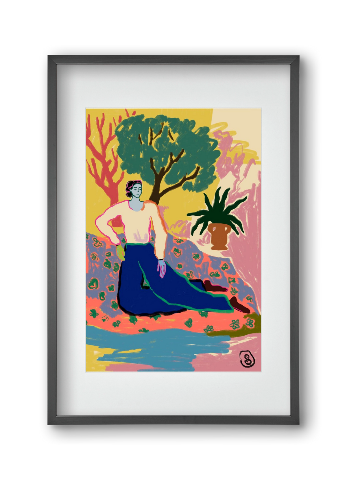 FEELING BLUE, 30x45 cm (20x30 cm), Fekete keret, paszpartuval